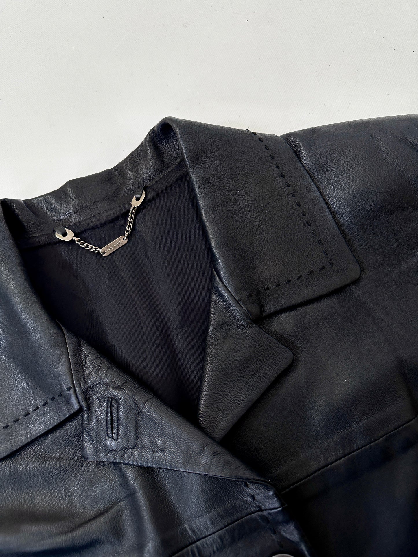 Hand-stitched soft leather jacket