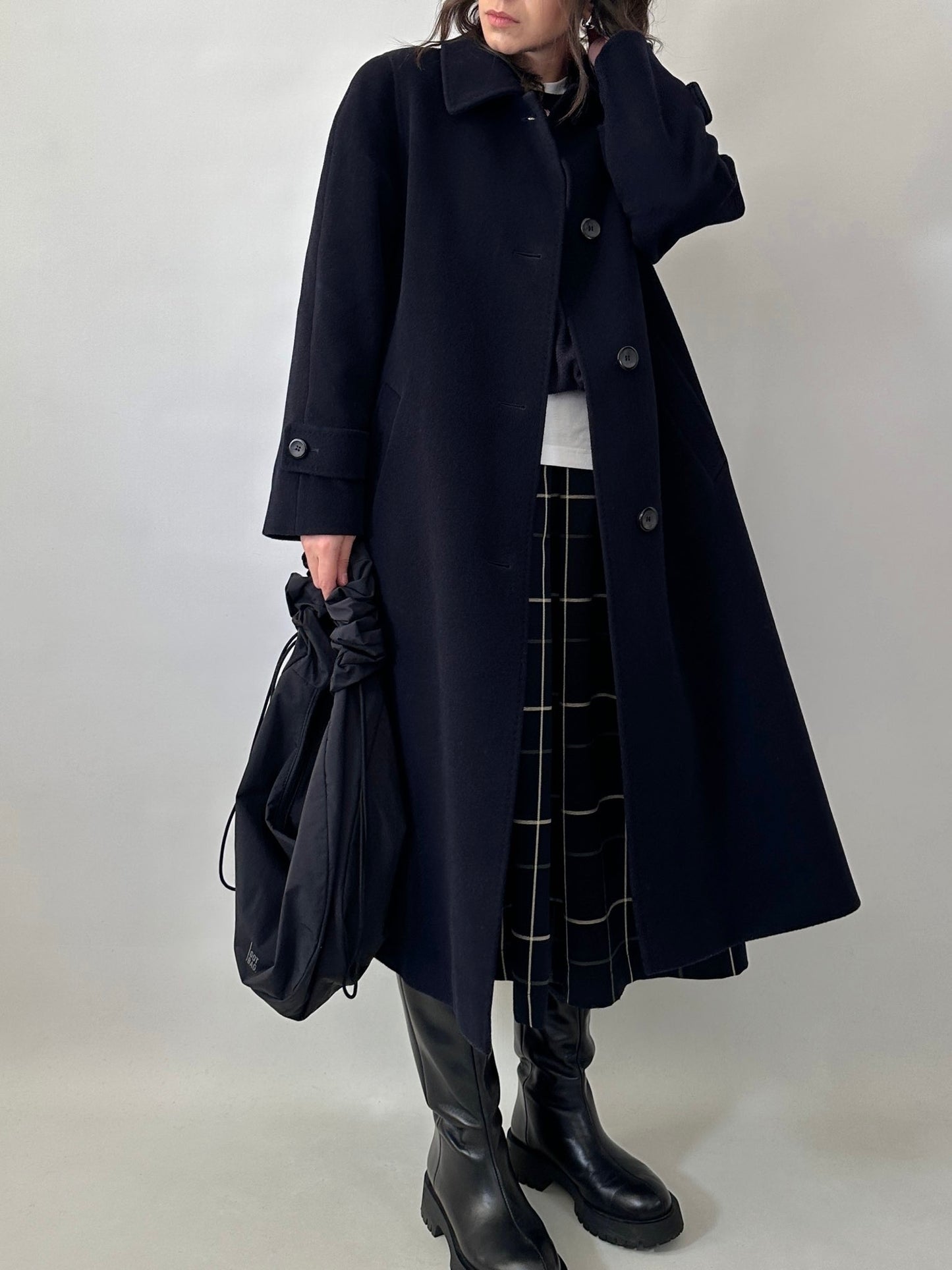 Vintage blue wool and angora coat