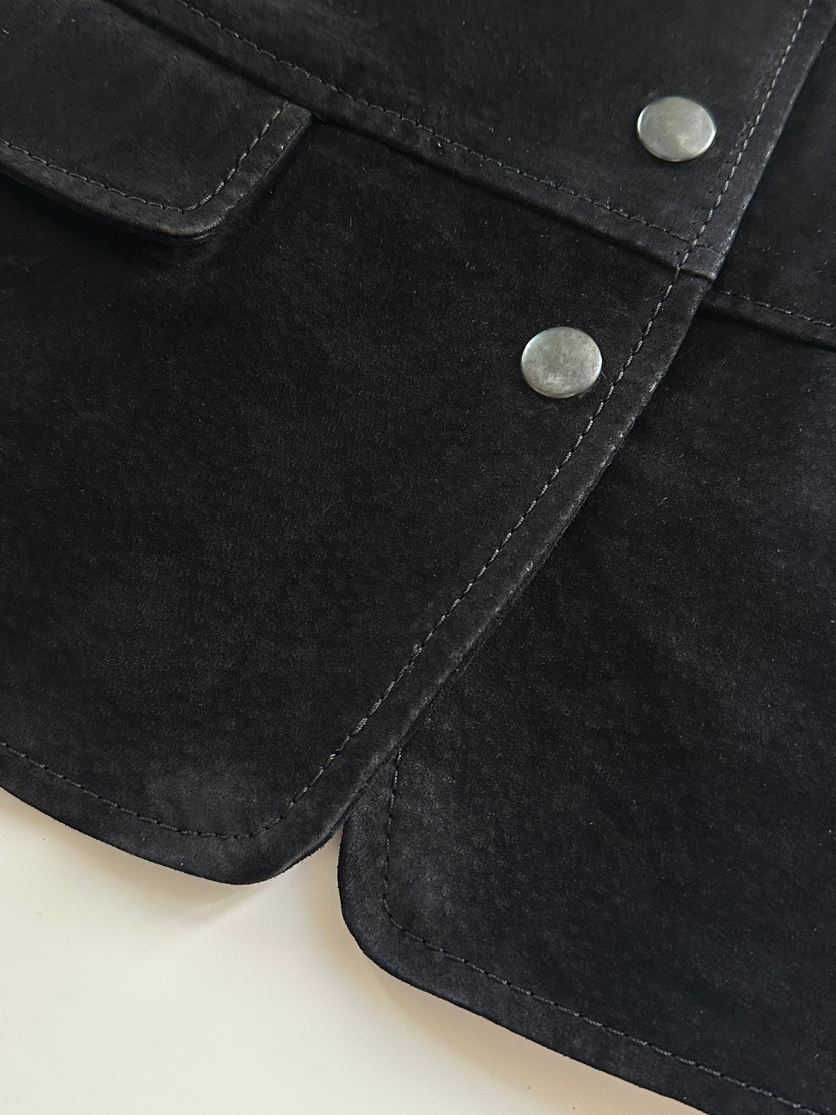 Vintage Black Suede Vest