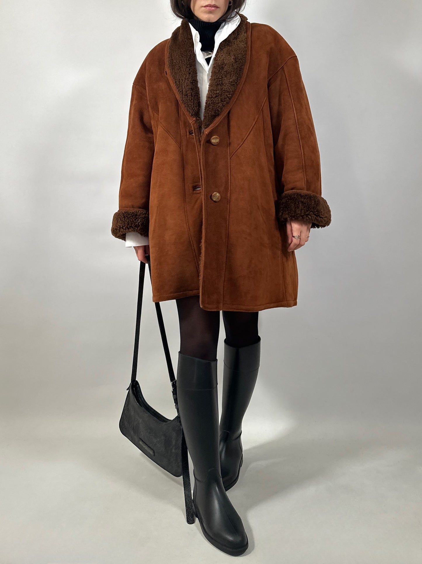 Vintage Shearling Suede Coat