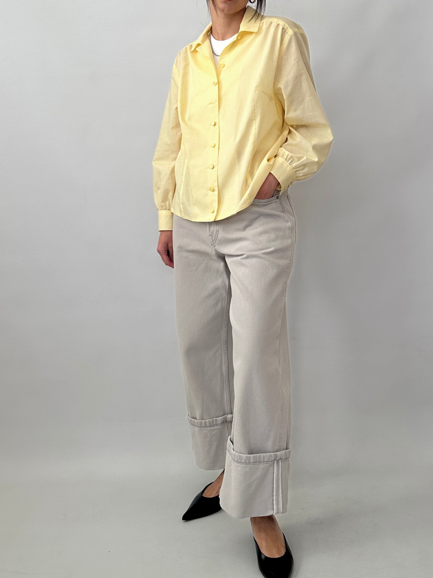 Butter yellow vintage shirt