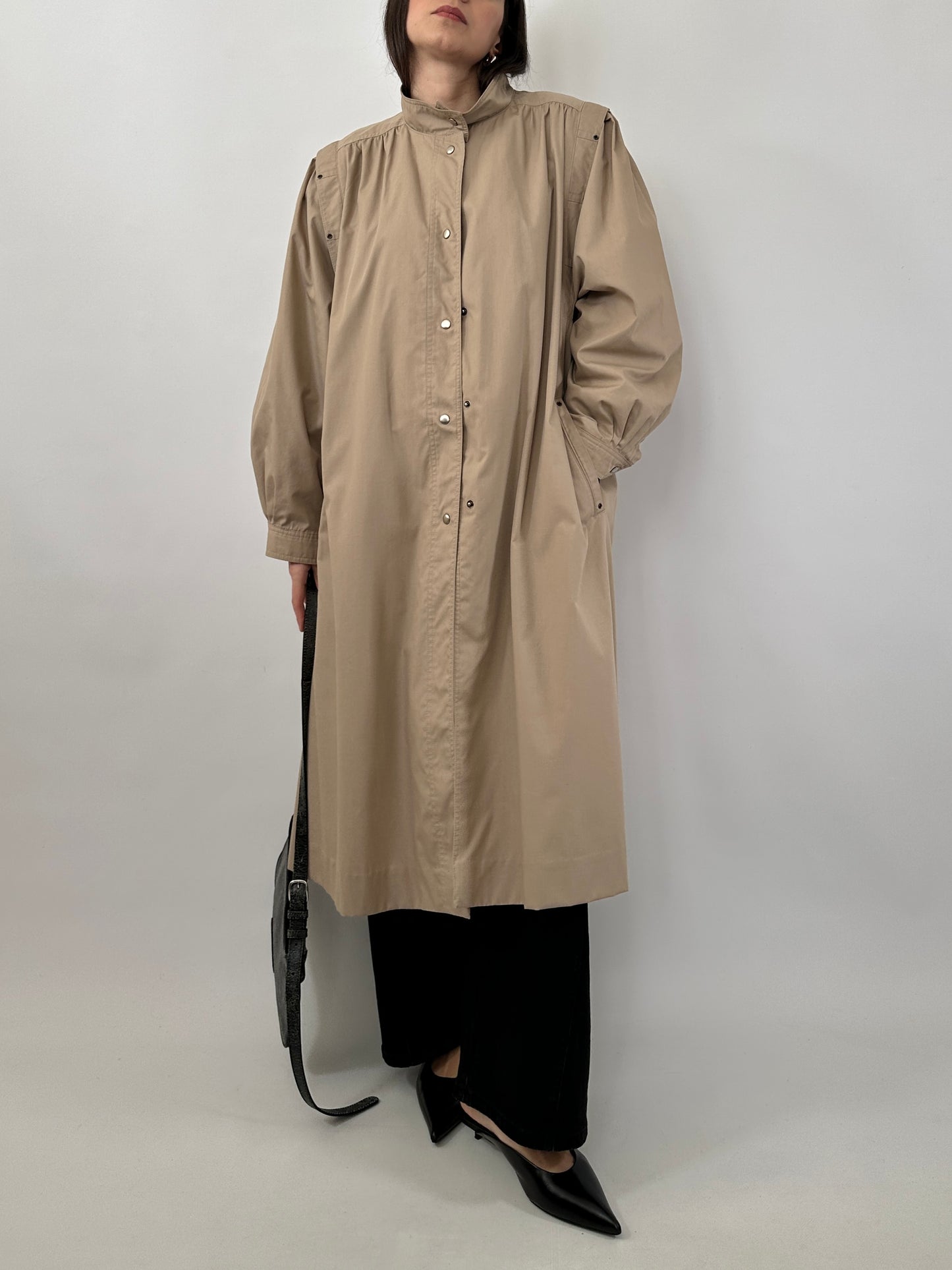 Vintage Lightweight Coat with Puff Sleeves