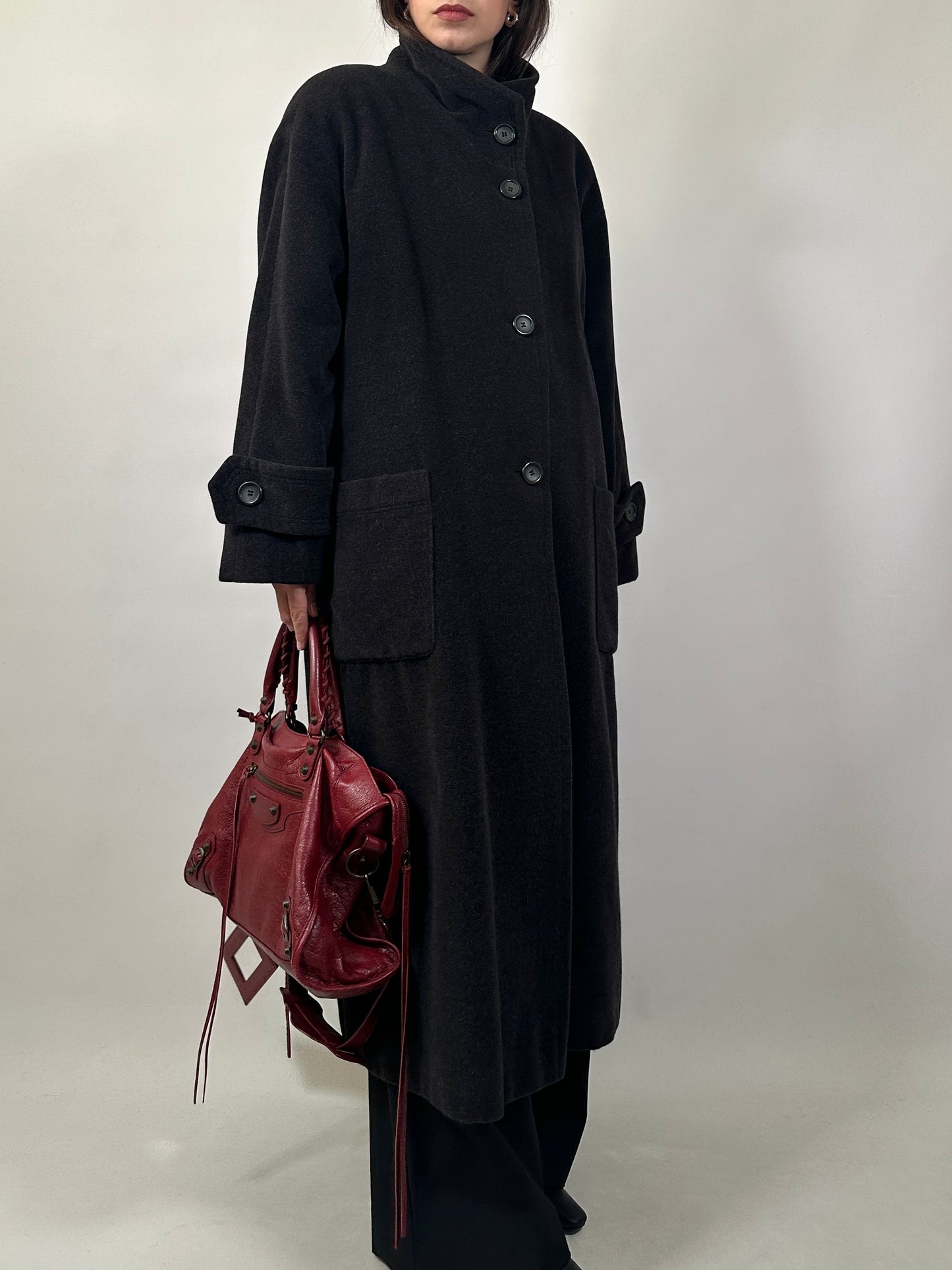 Oversized Vintage Funnel Neck Coat