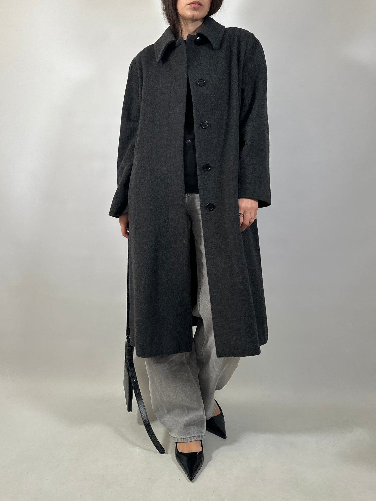 Classic Vintage Grey Wool Coat