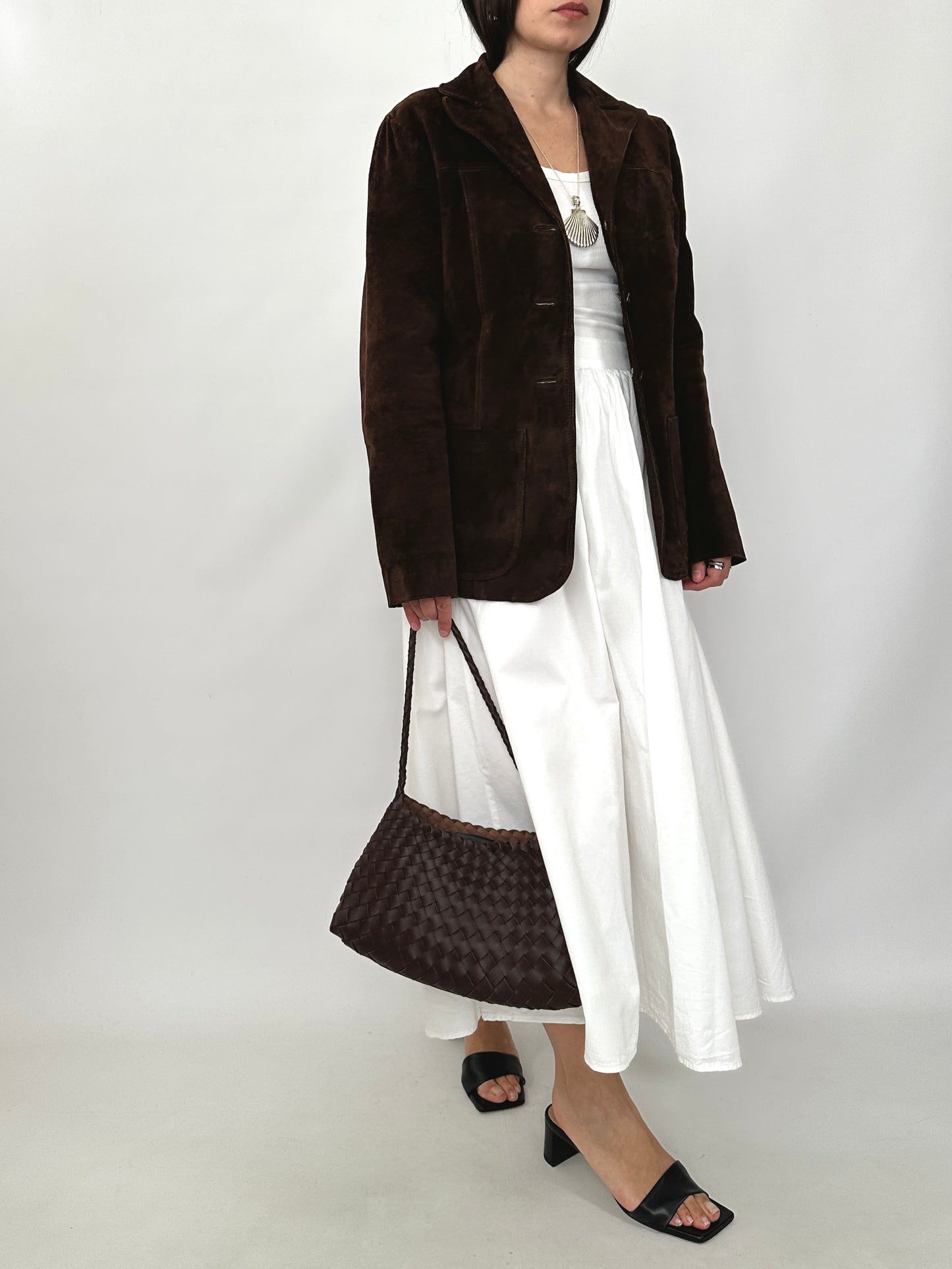 Chocolate Brown Suede Leather Jacket
