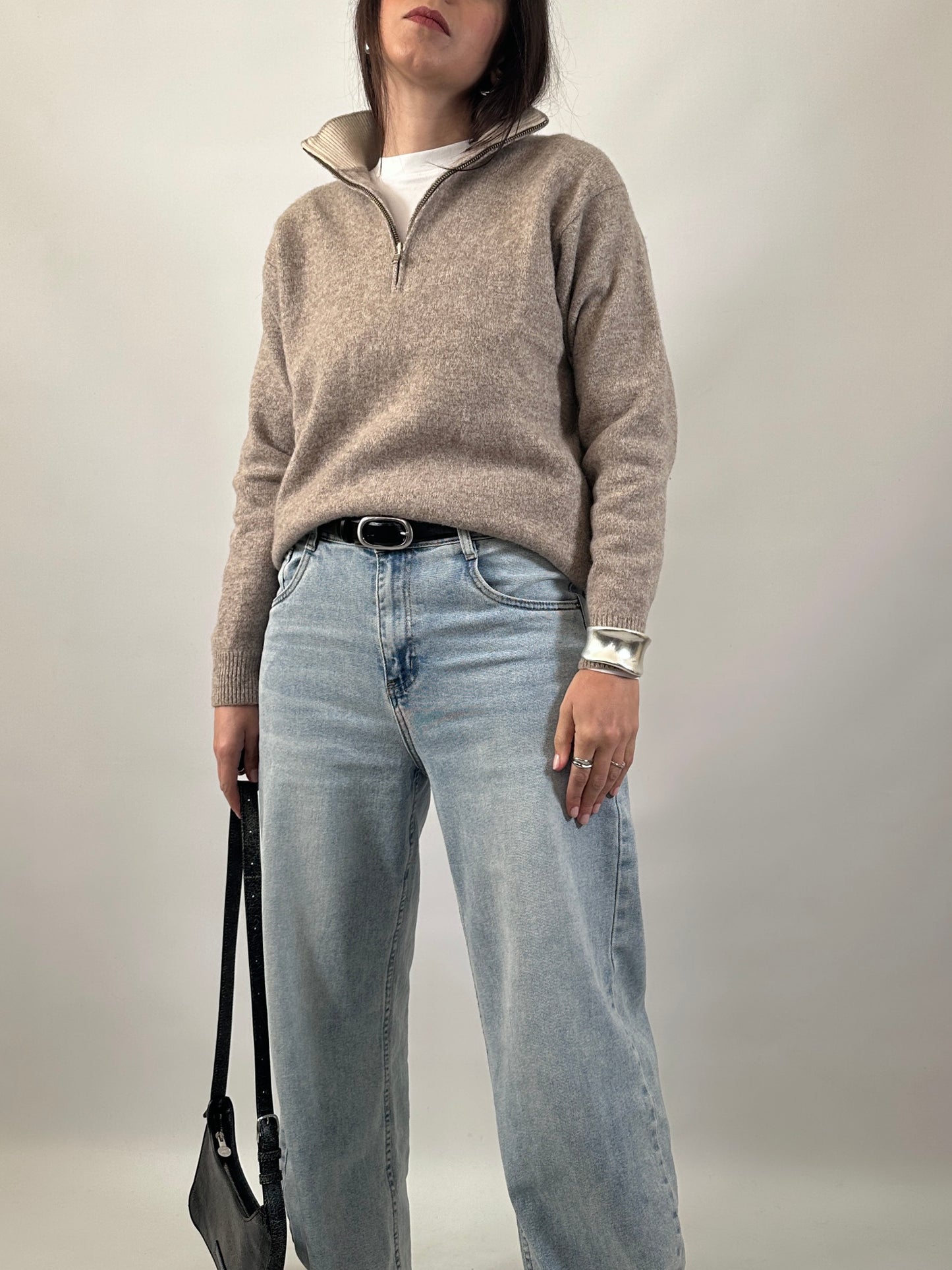 Pure Lambswool Half-Zip Sweater