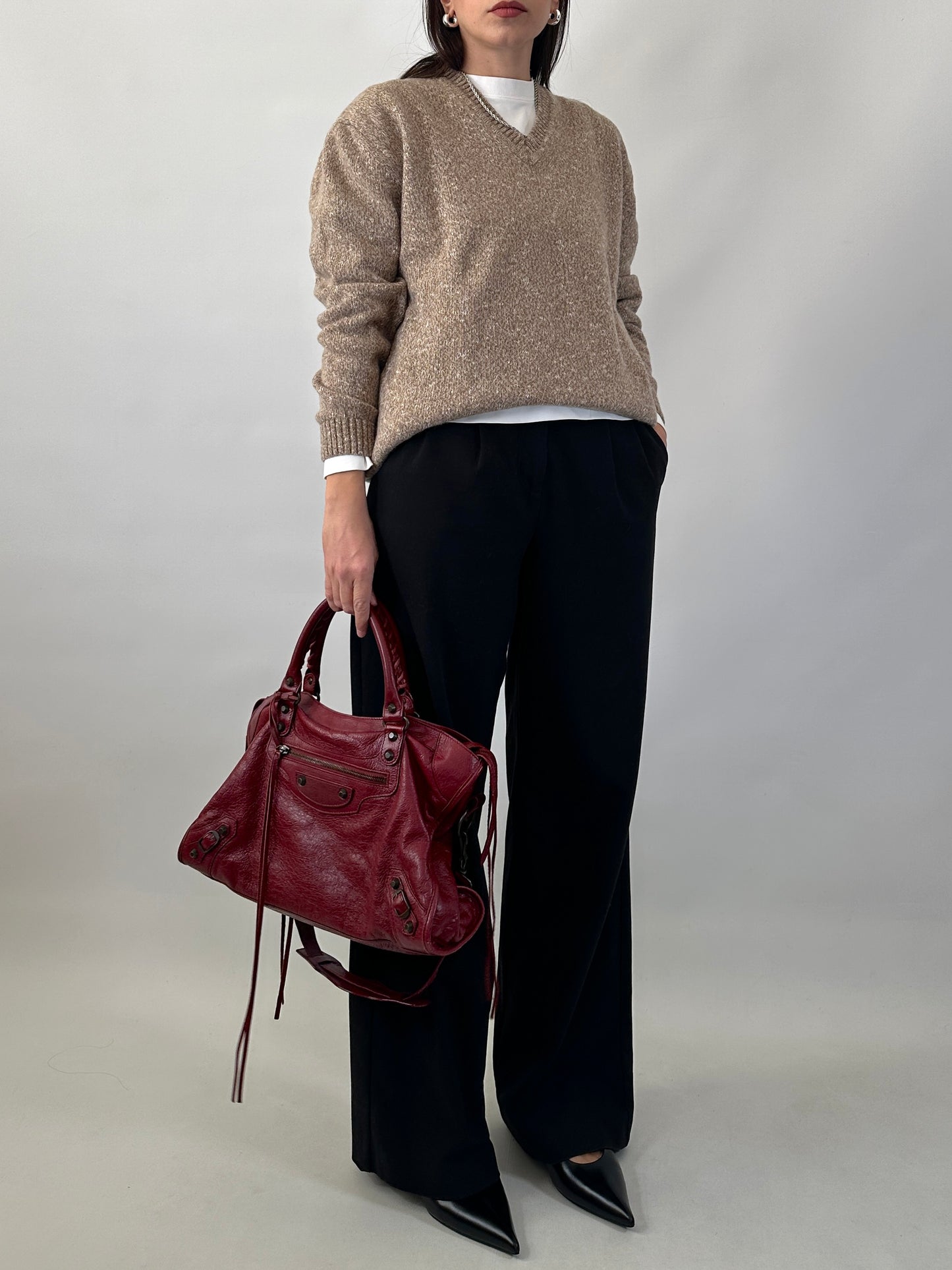 Wool and cotton oversized vintage sweater