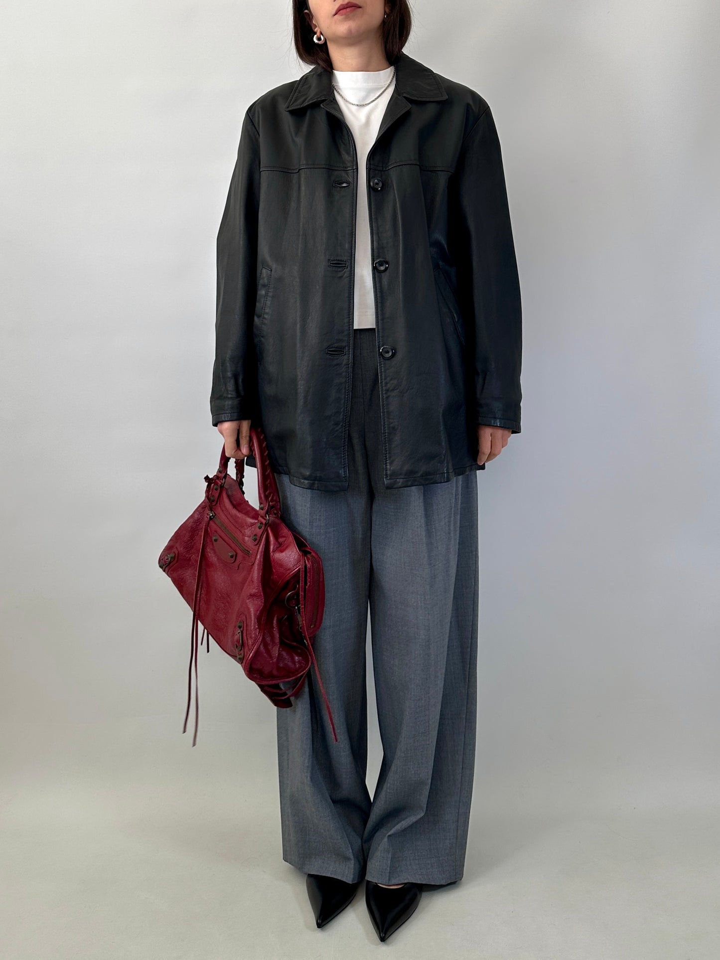 Classic real leather jacket