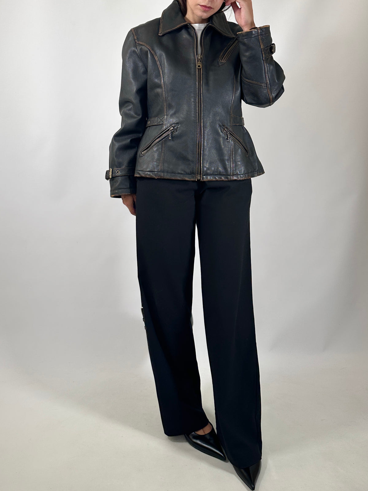 Vintage Distressed Leather Jacket