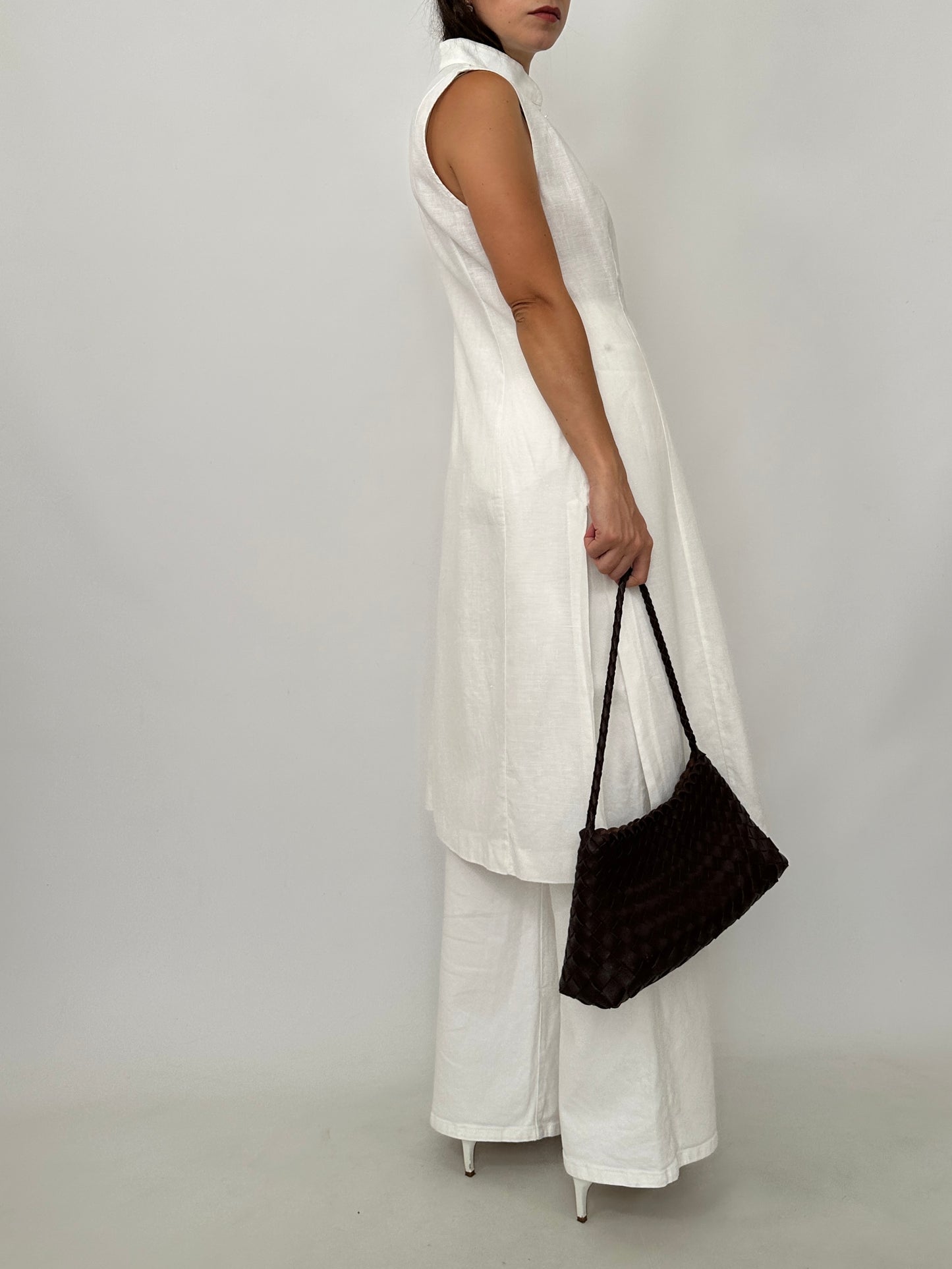 Linen Mandarin Long Vest