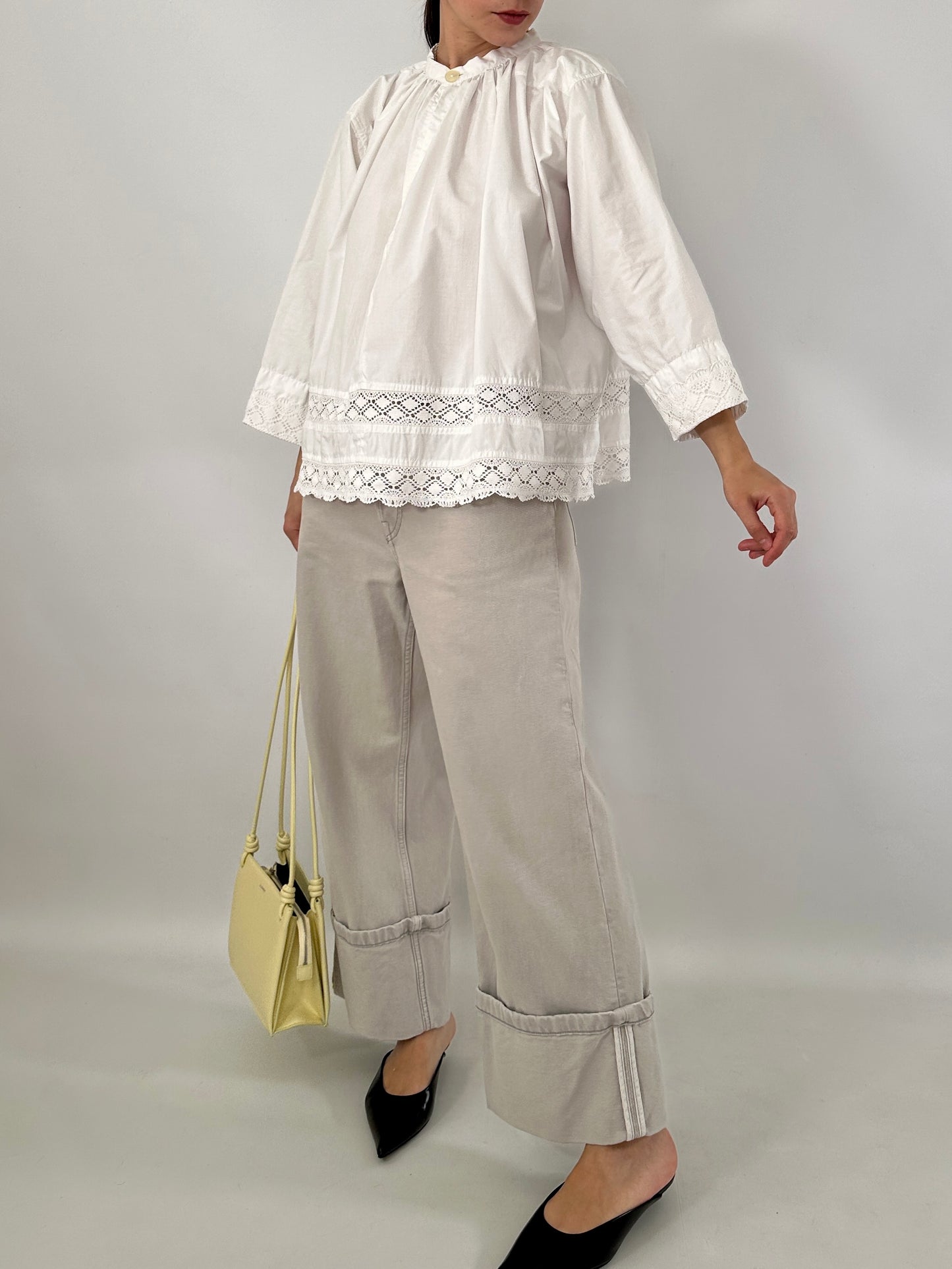 Vintage crochet panel blouse