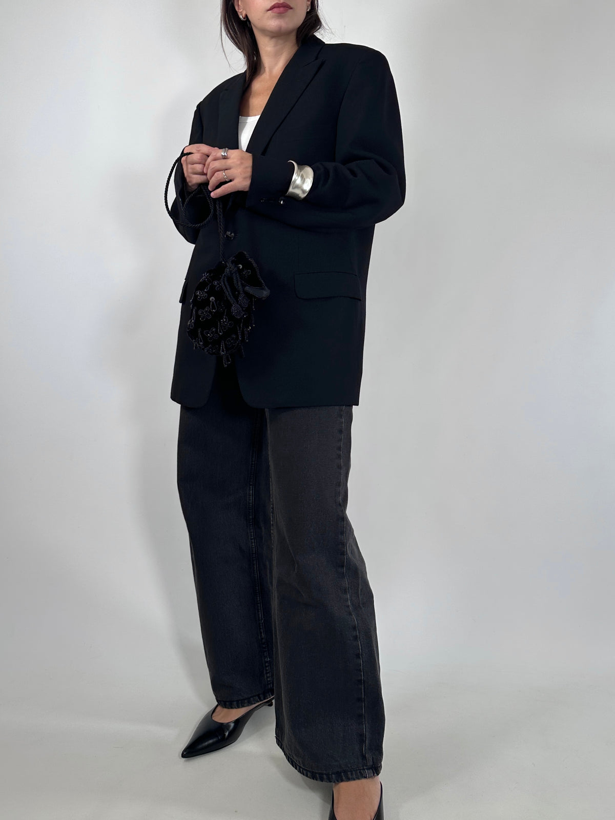 Black Wool Tailored Blazer