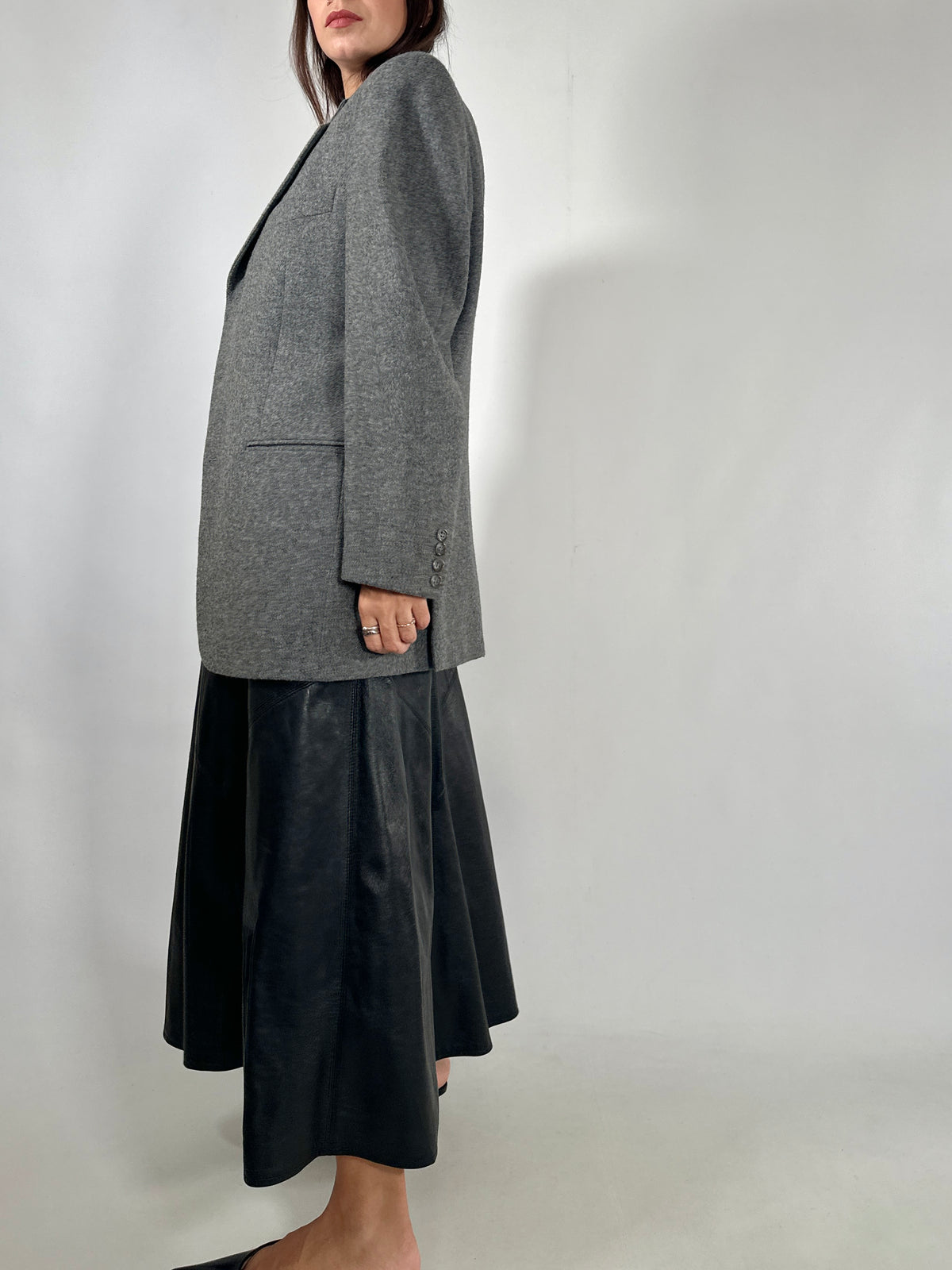 Oversized Grey Virgin Wool Blazer