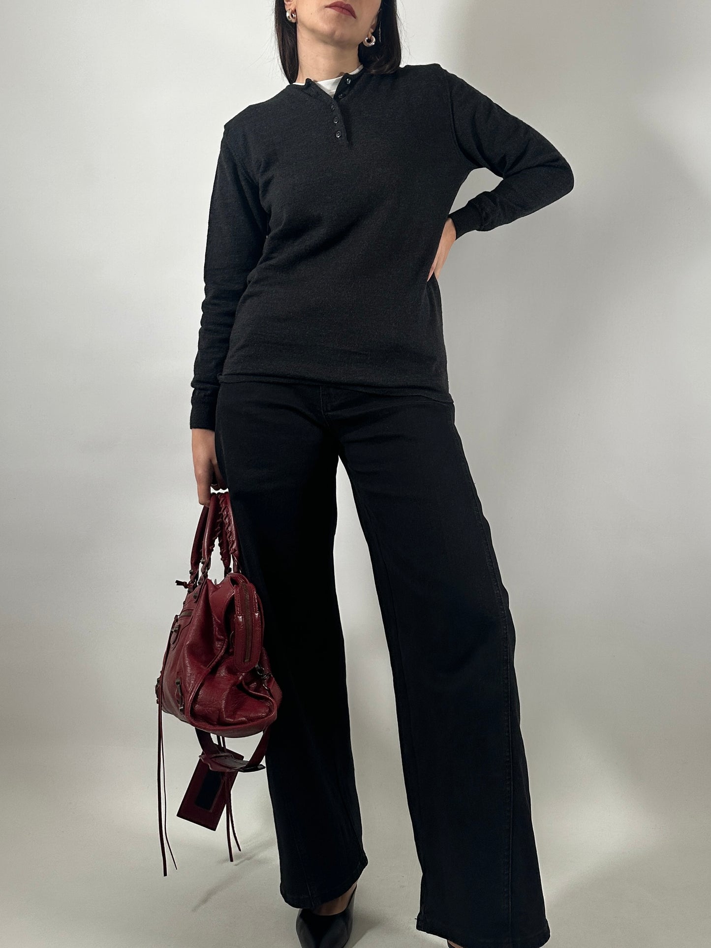 Merino Wool Henley Sweater