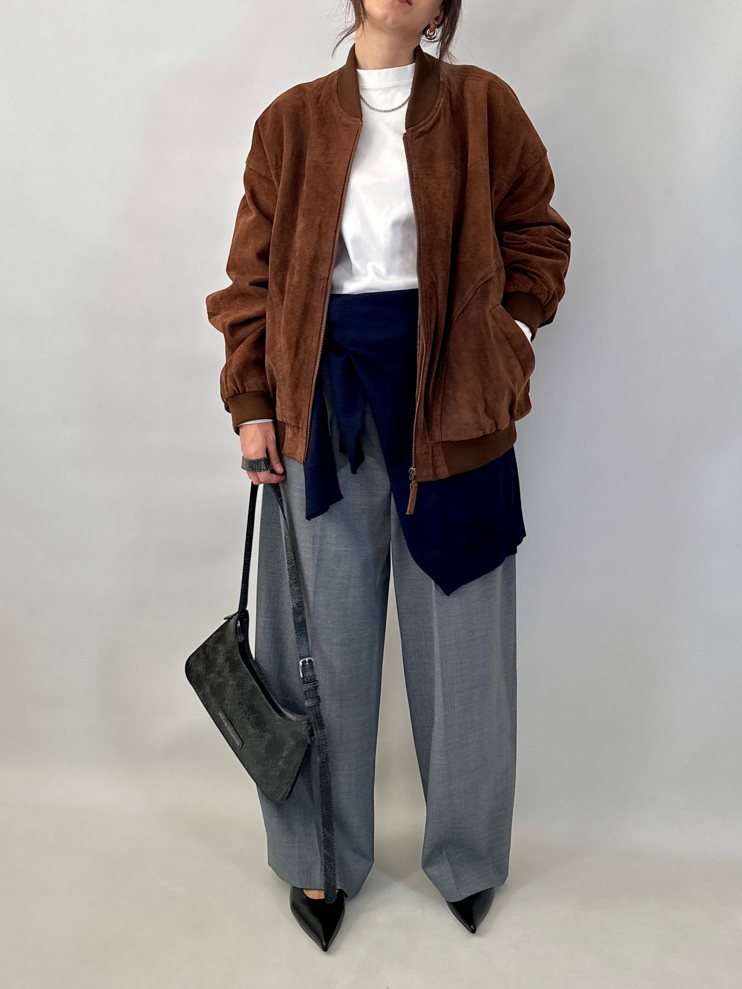 Real suede bomber jacket