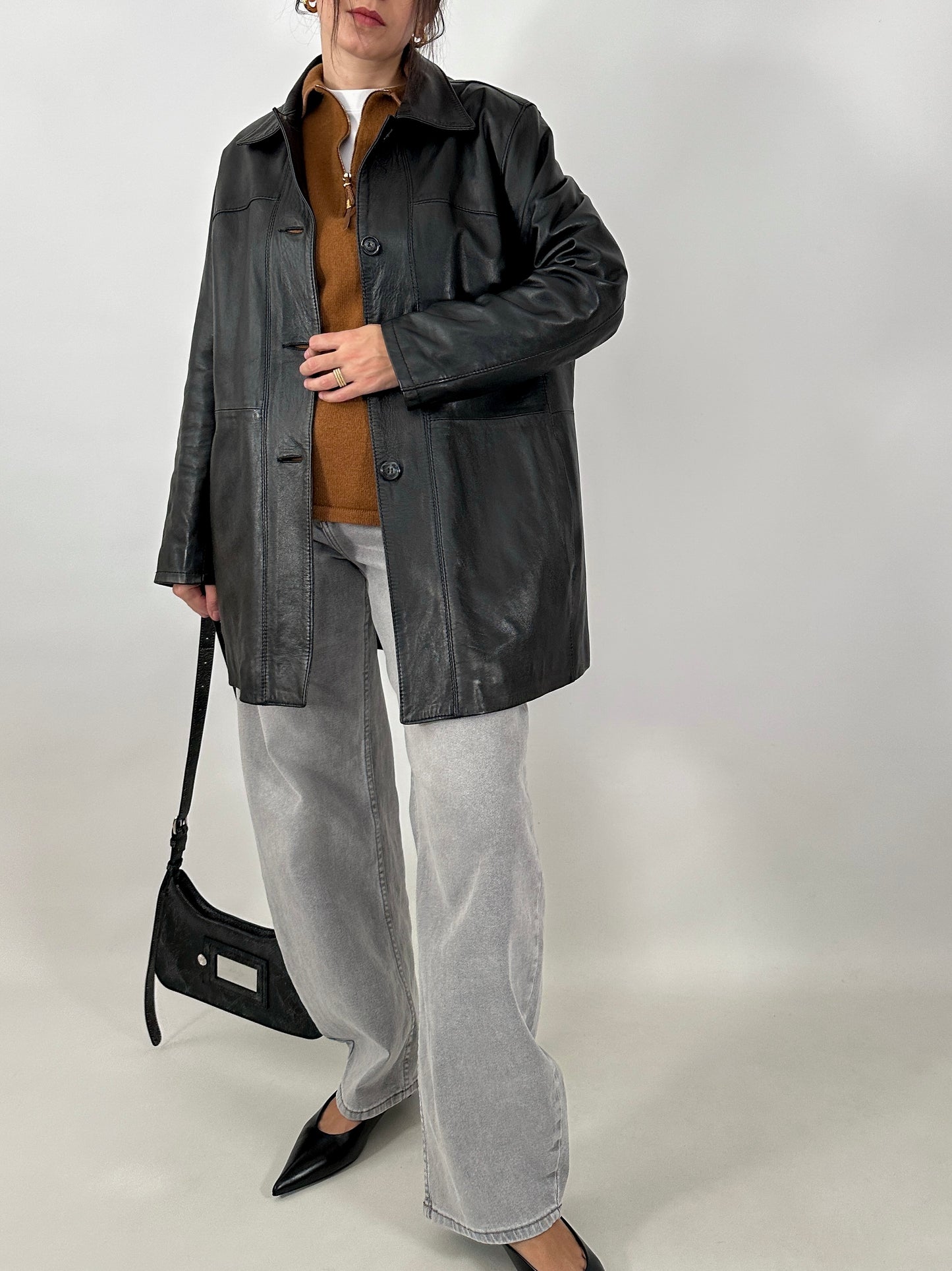 Classic real leather jacket