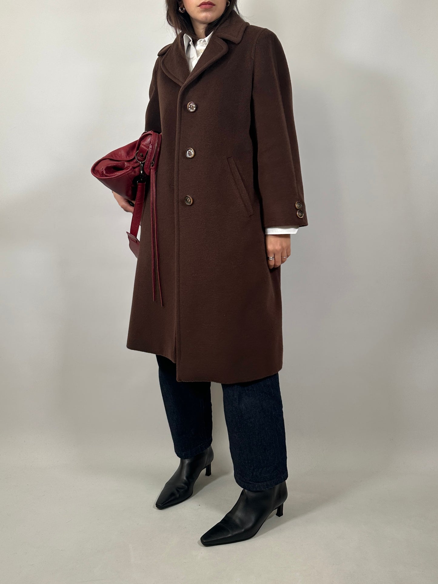 Vintage Pure Wool Brown Coat