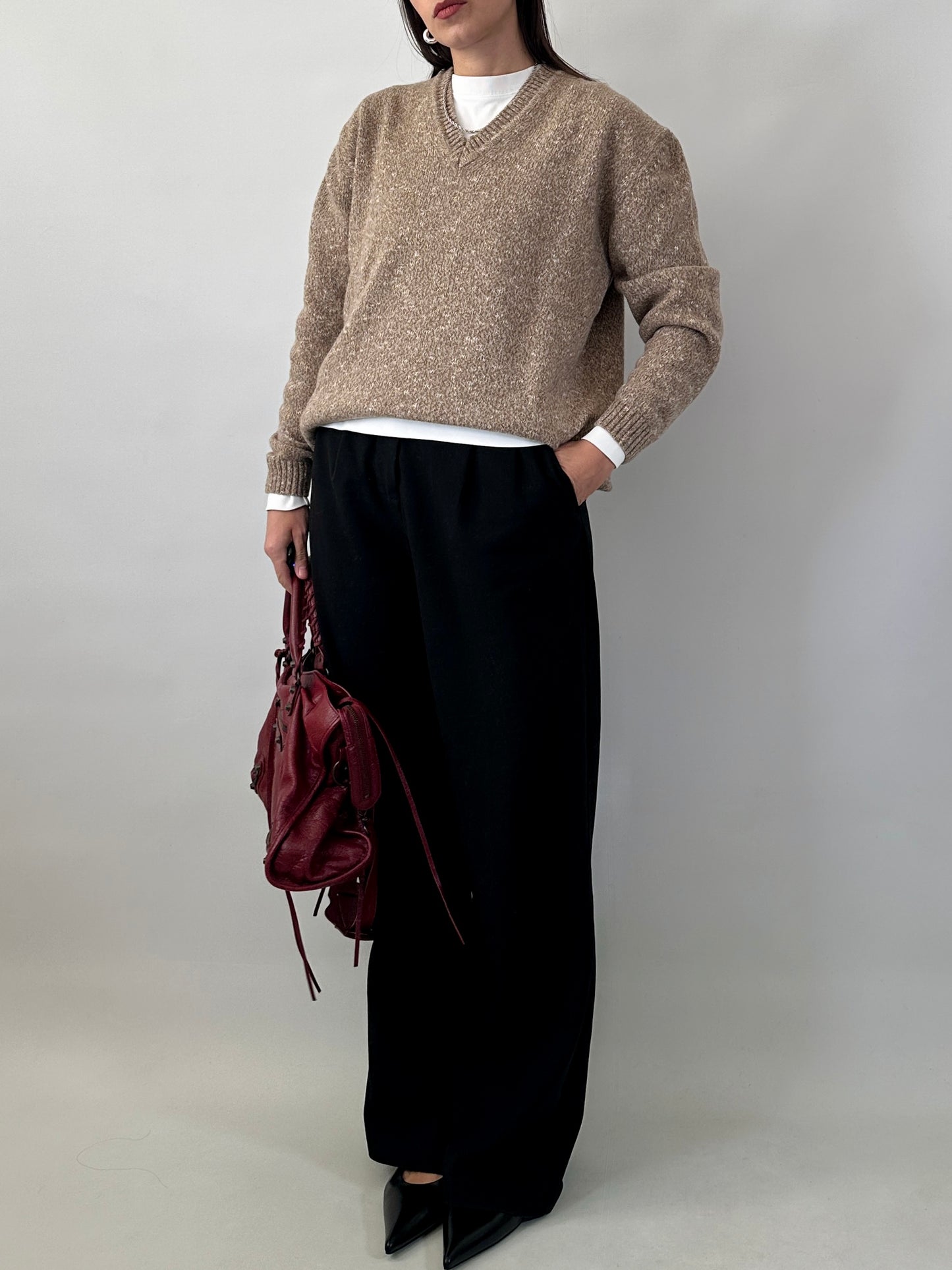 Wool and cotton oversized vintage sweater