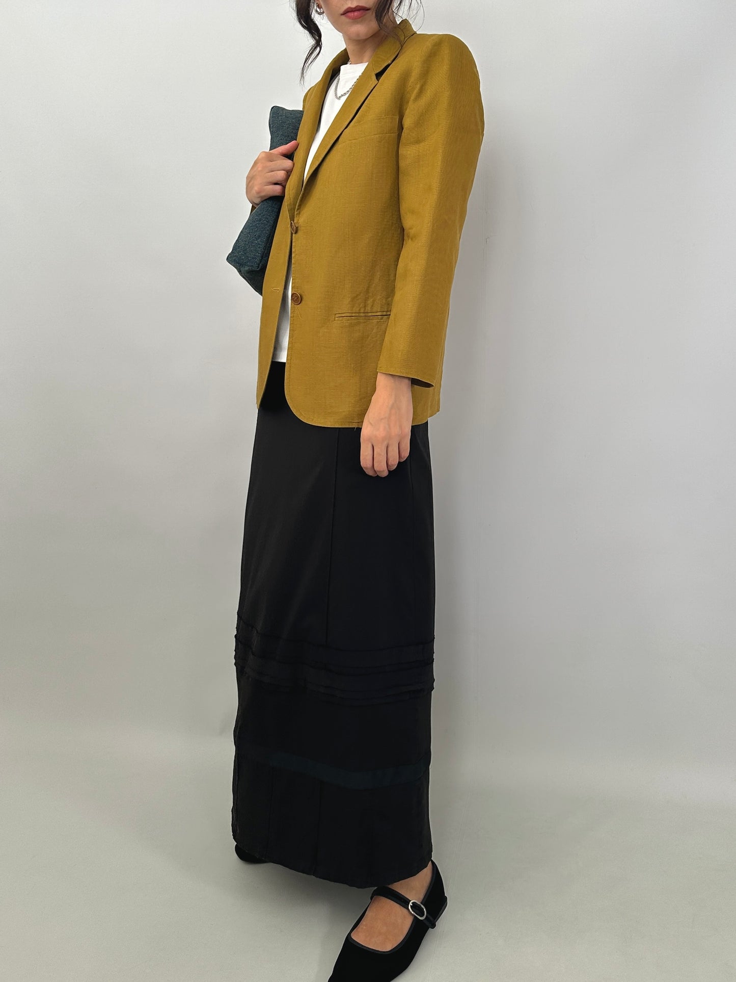 Black cotton maxi skirt