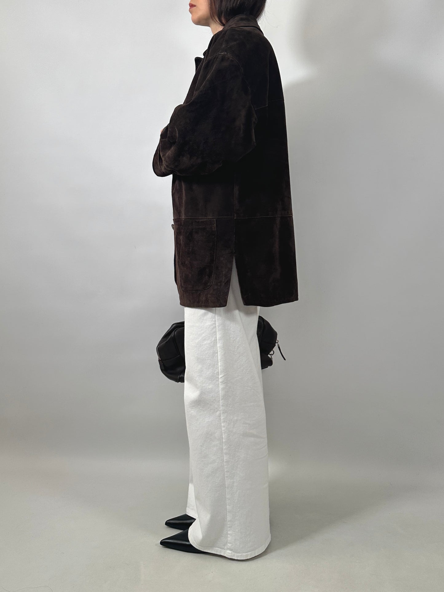 Vintage Suede Button-Up Jacket