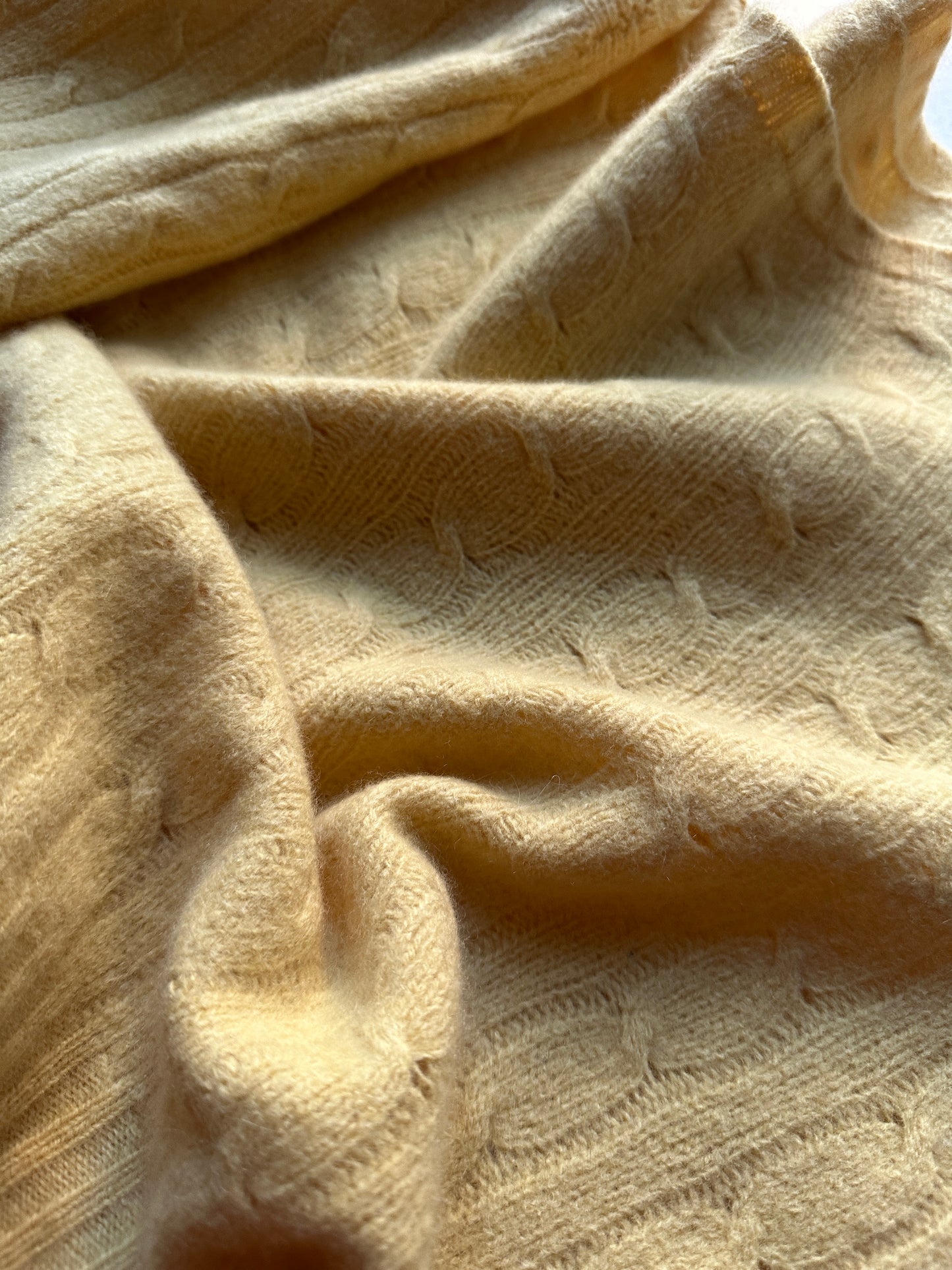 Handmade soft cable-knit sweater