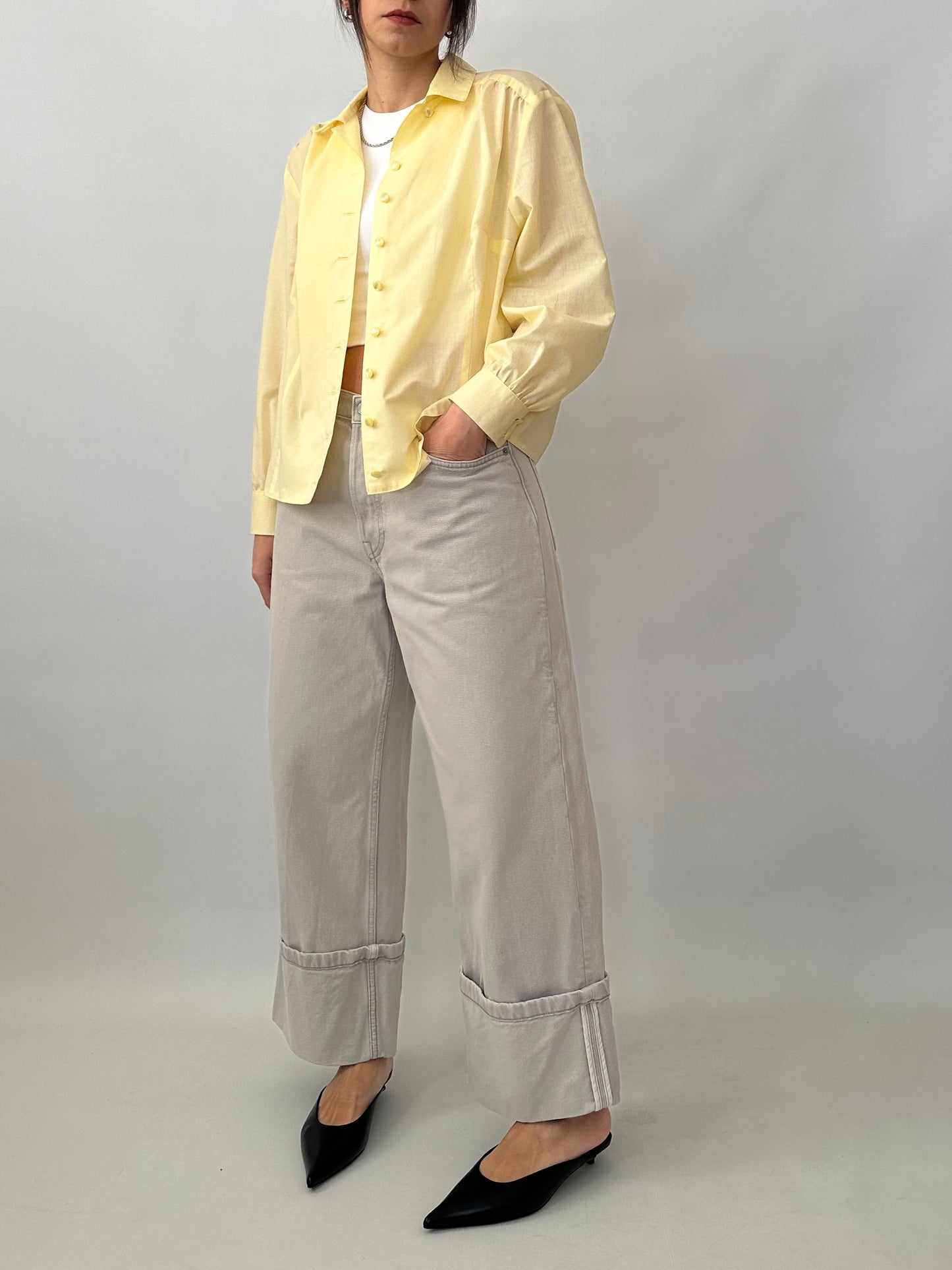 Butter yellow vintage shirt
