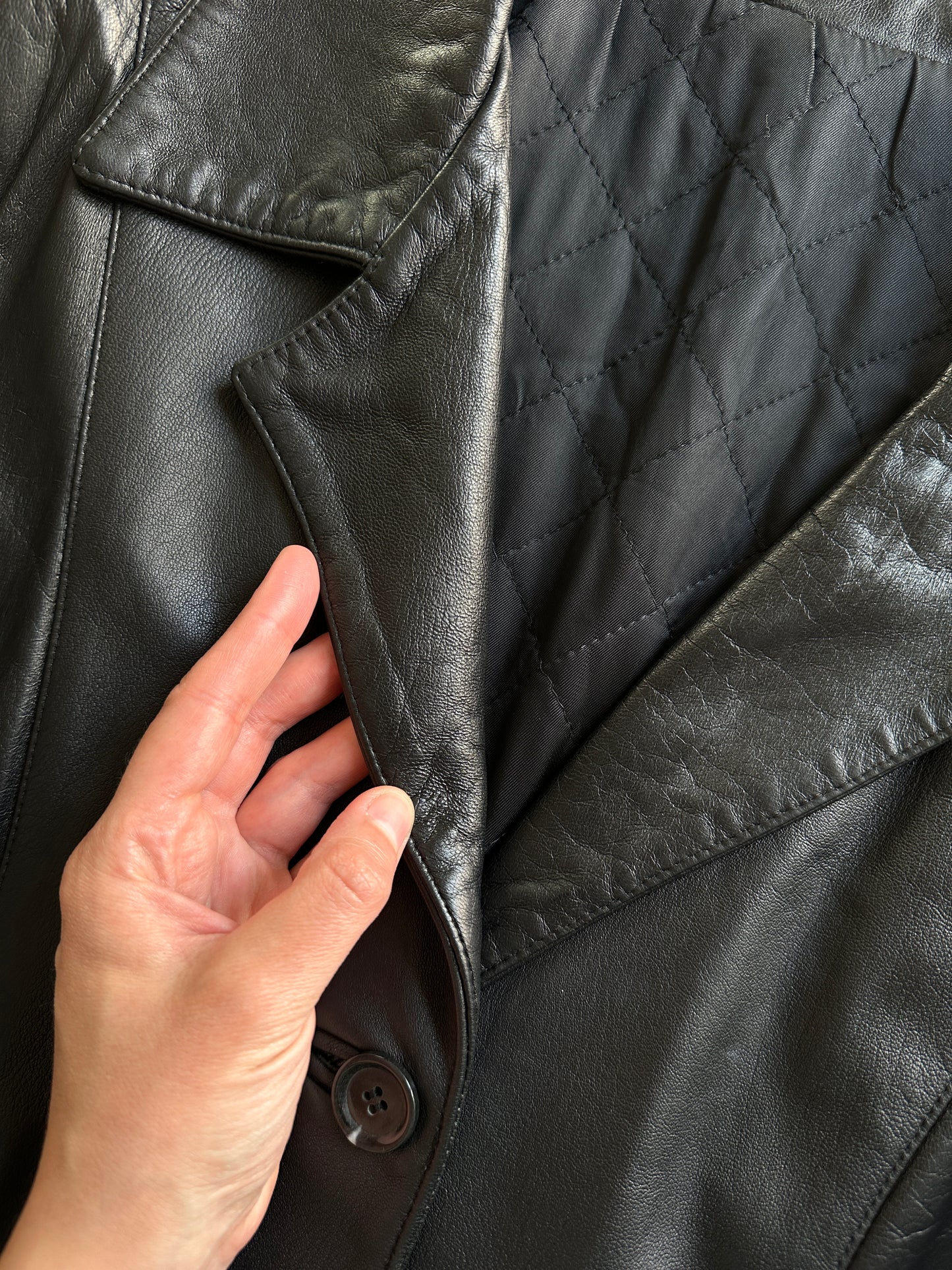 Soft Nappa Leather Belted Jacket