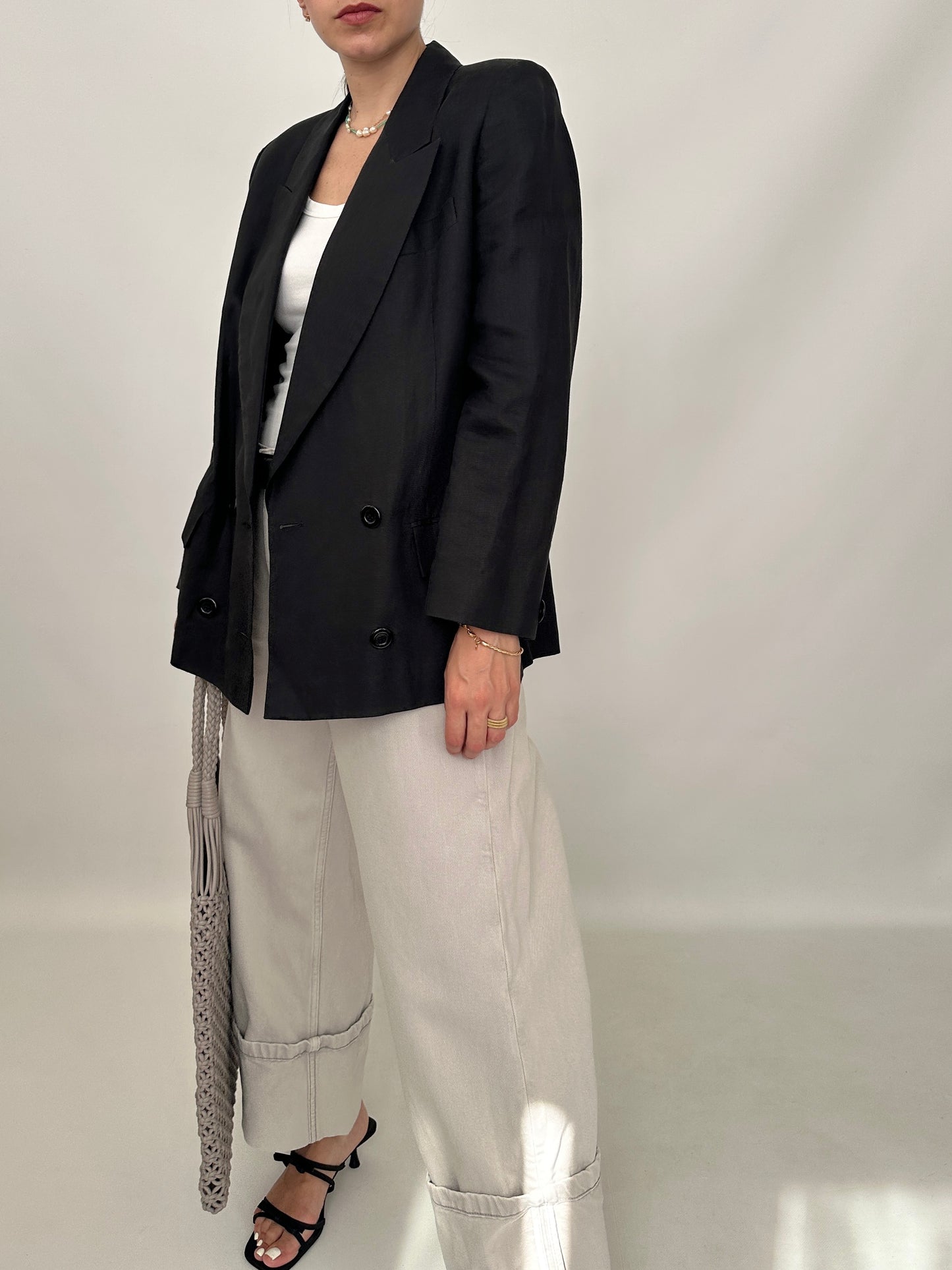 Timeless grey linen blazer