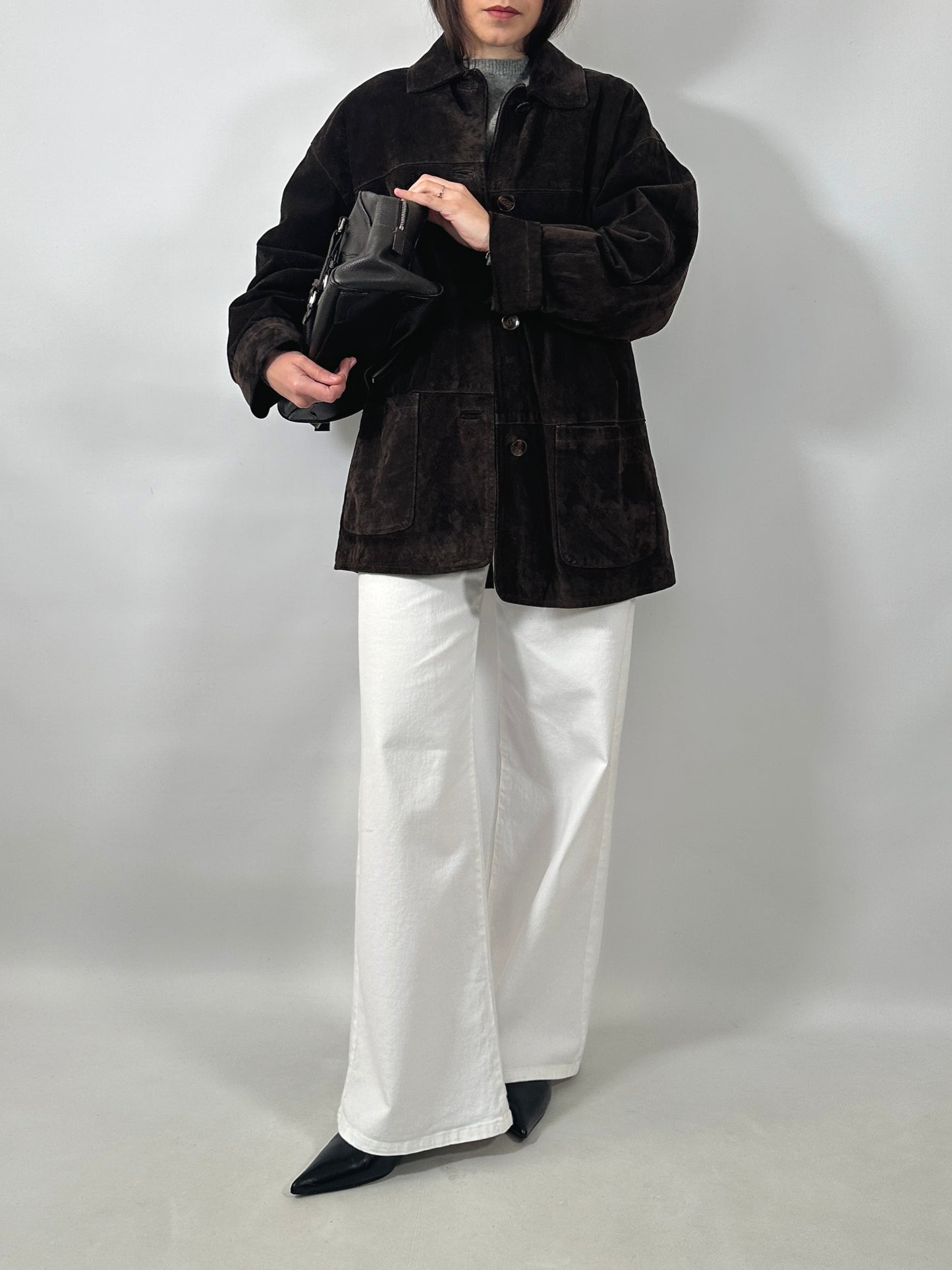 Vintage Suede Button-Up Jacket