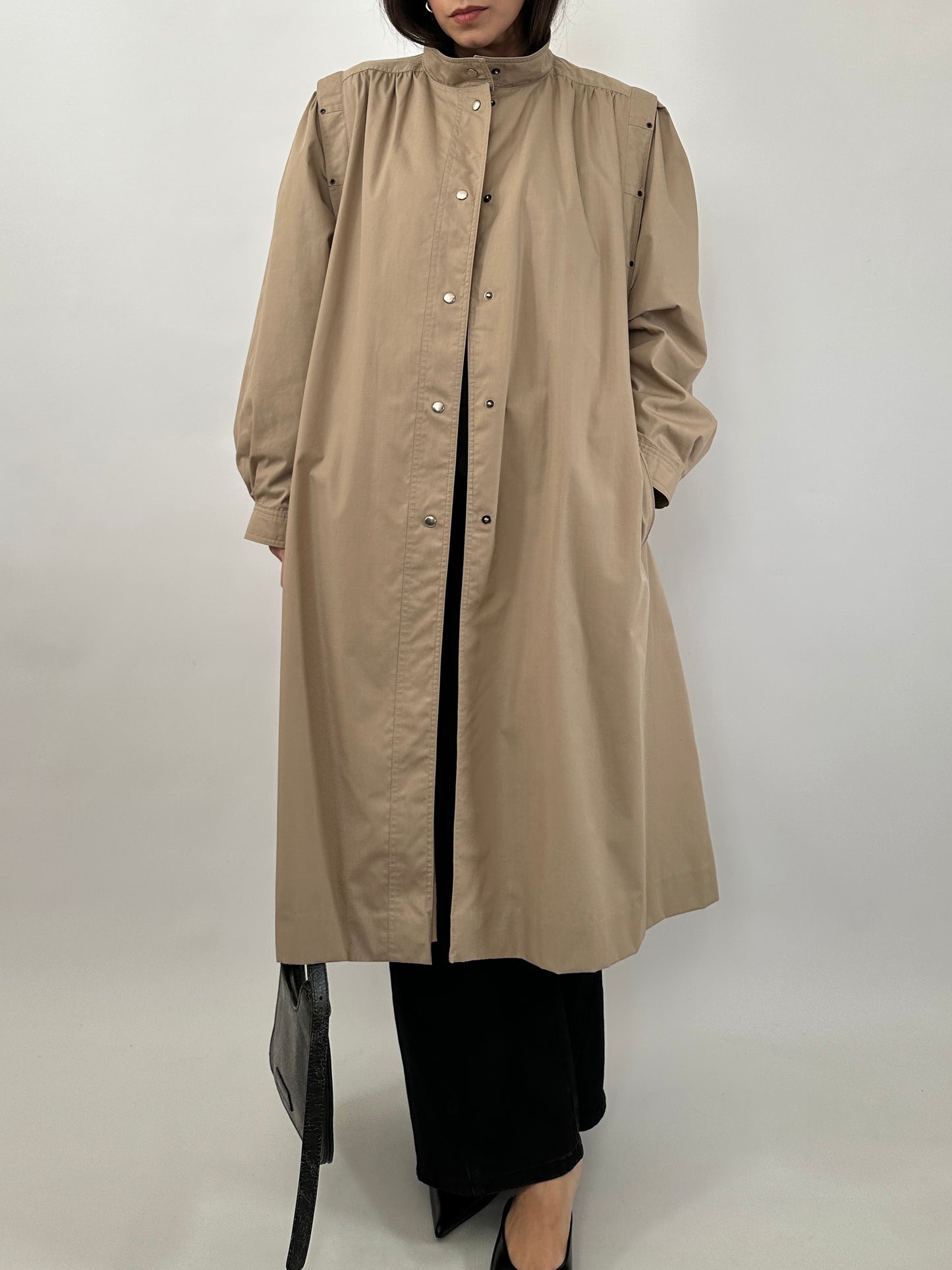 Vintage Lightweight Coat with Puff Sleeves