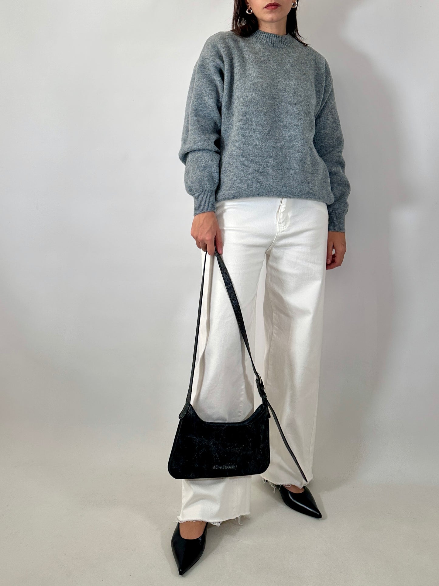 Chunky blue pure wool sweater