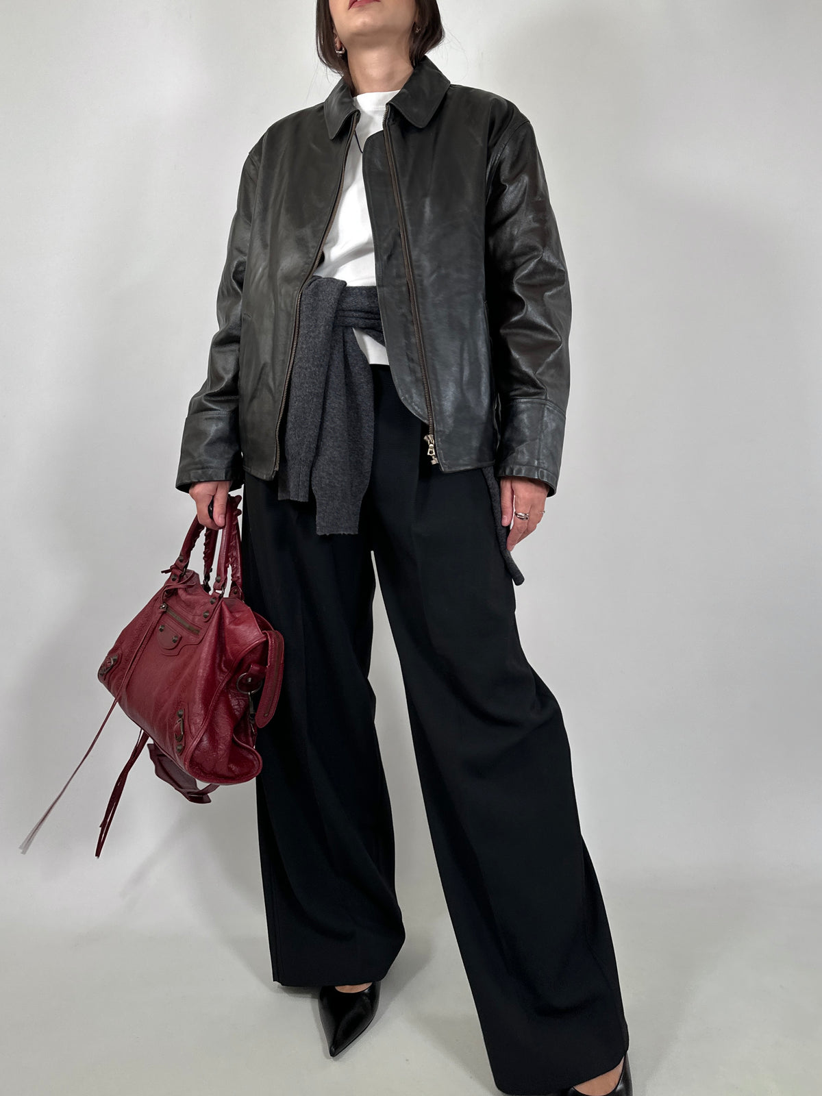 Dark Brown Patent Leather Jacket