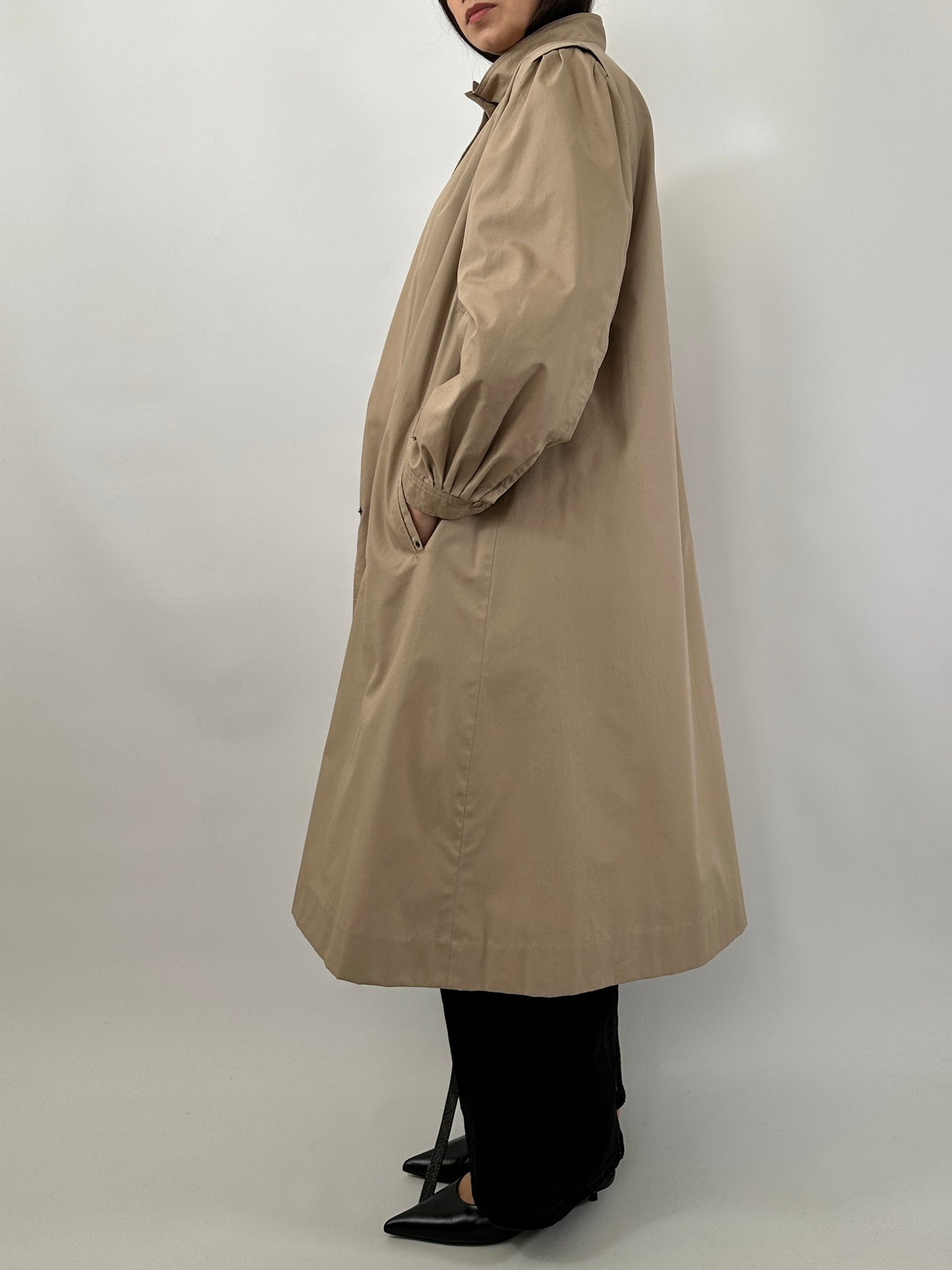Vintage Lightweight Coat with Puff Sleeves