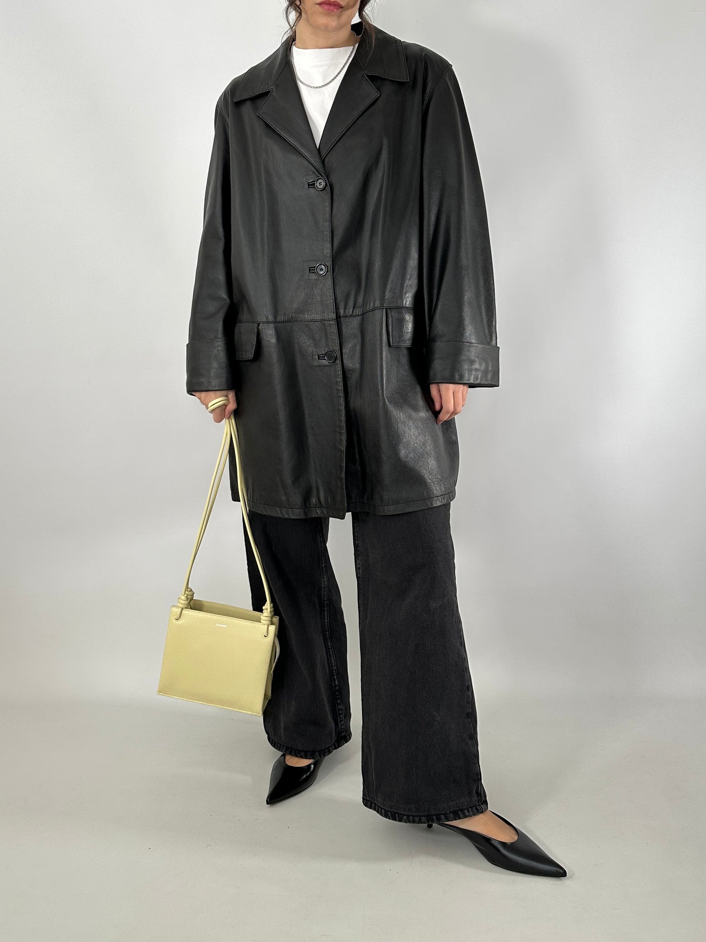 Long soft leather jacket