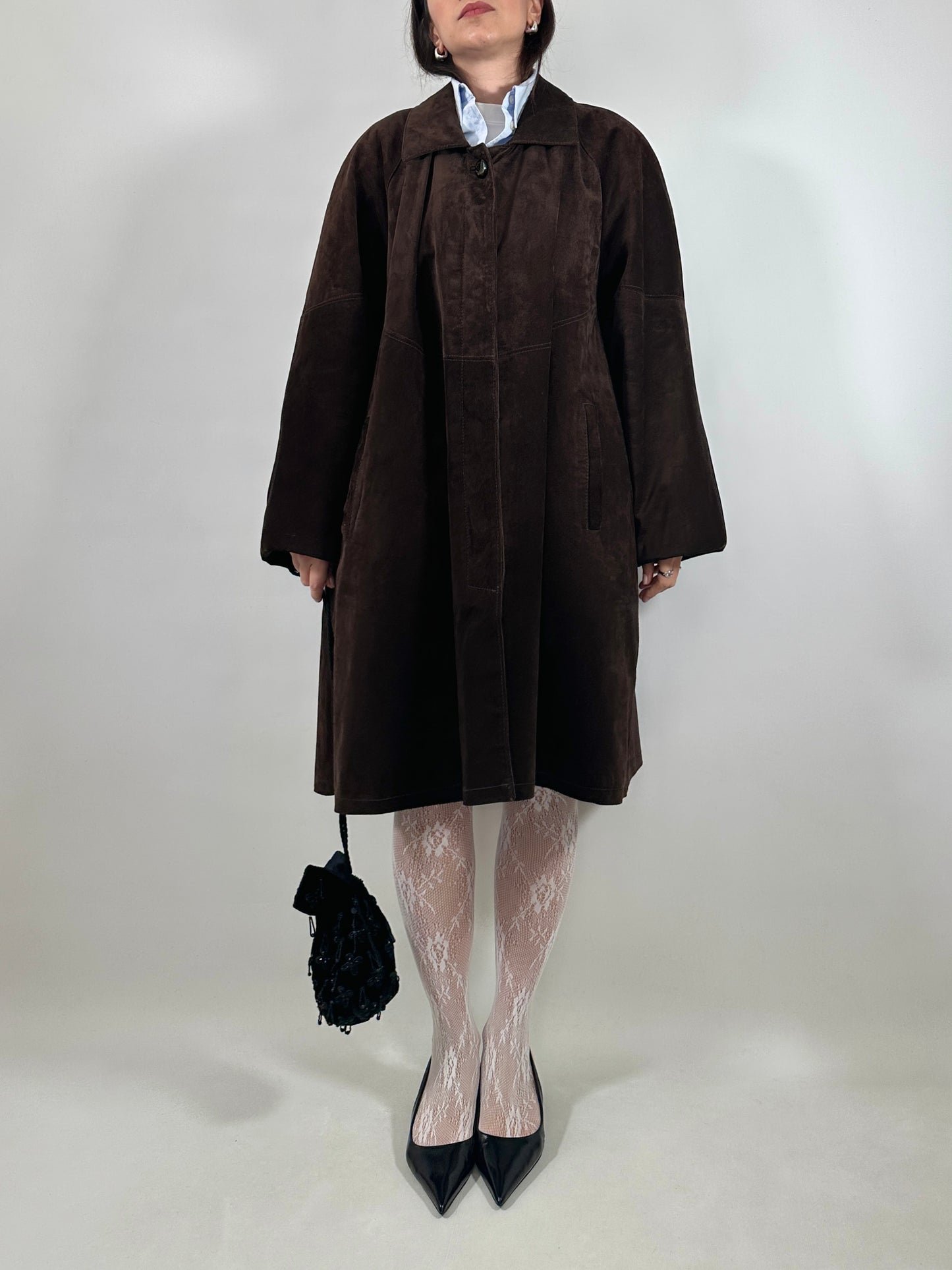 Chocolate Brown Suede Coat