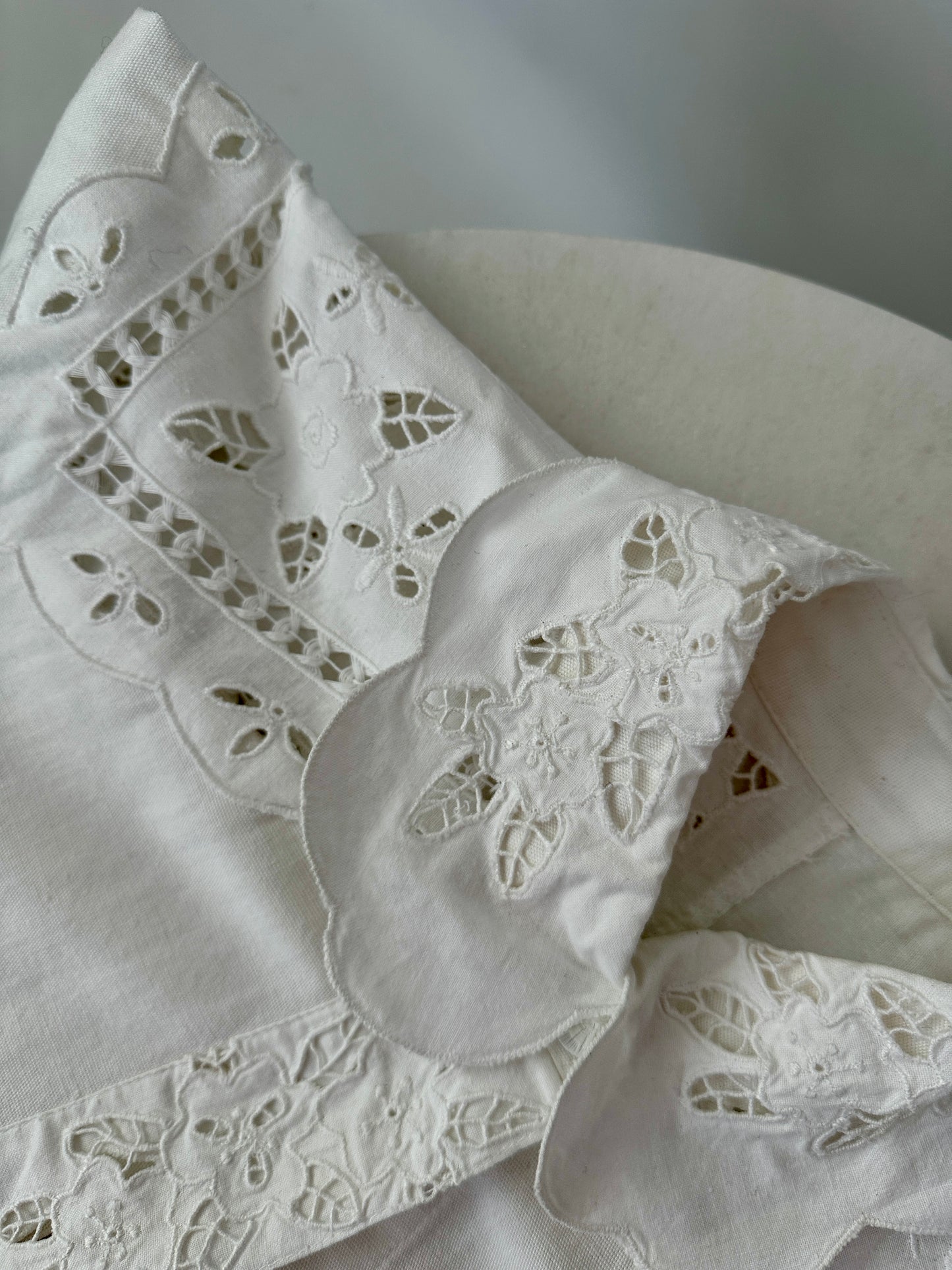 Hand-embroidered vintage white shirt