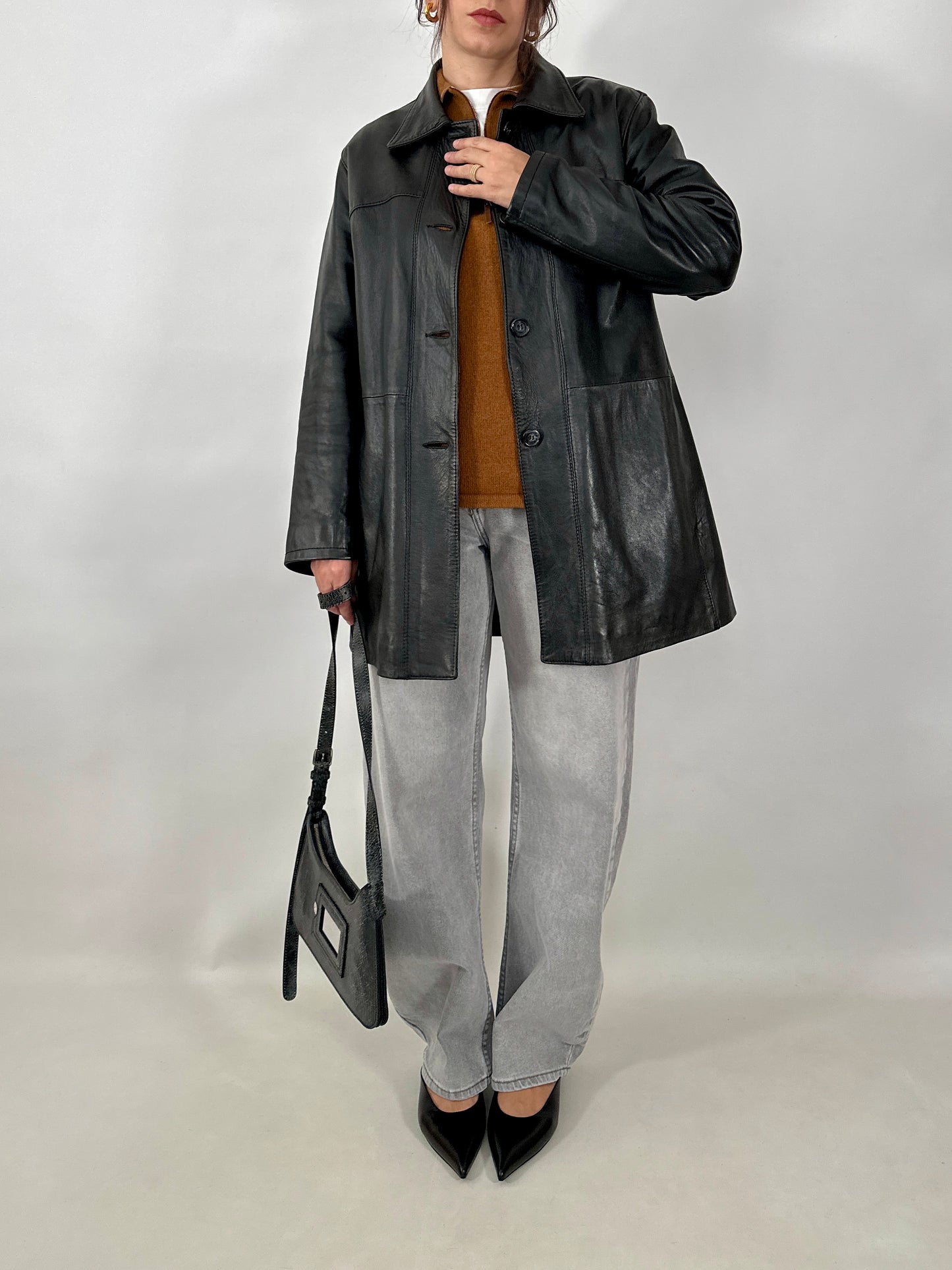 Classic real leather jacket