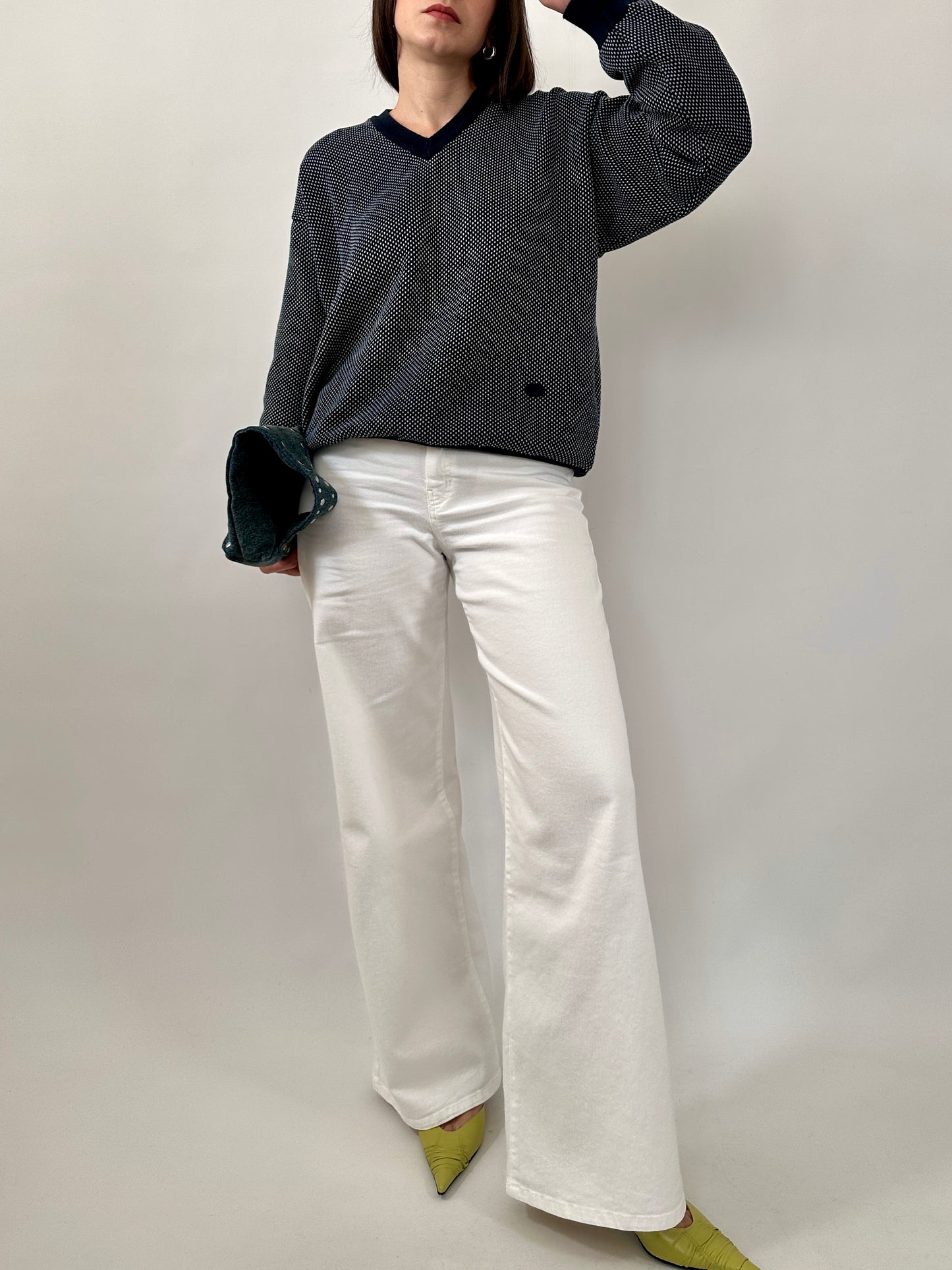 Vintage Valentino Microdot Pure Cotton Sweater