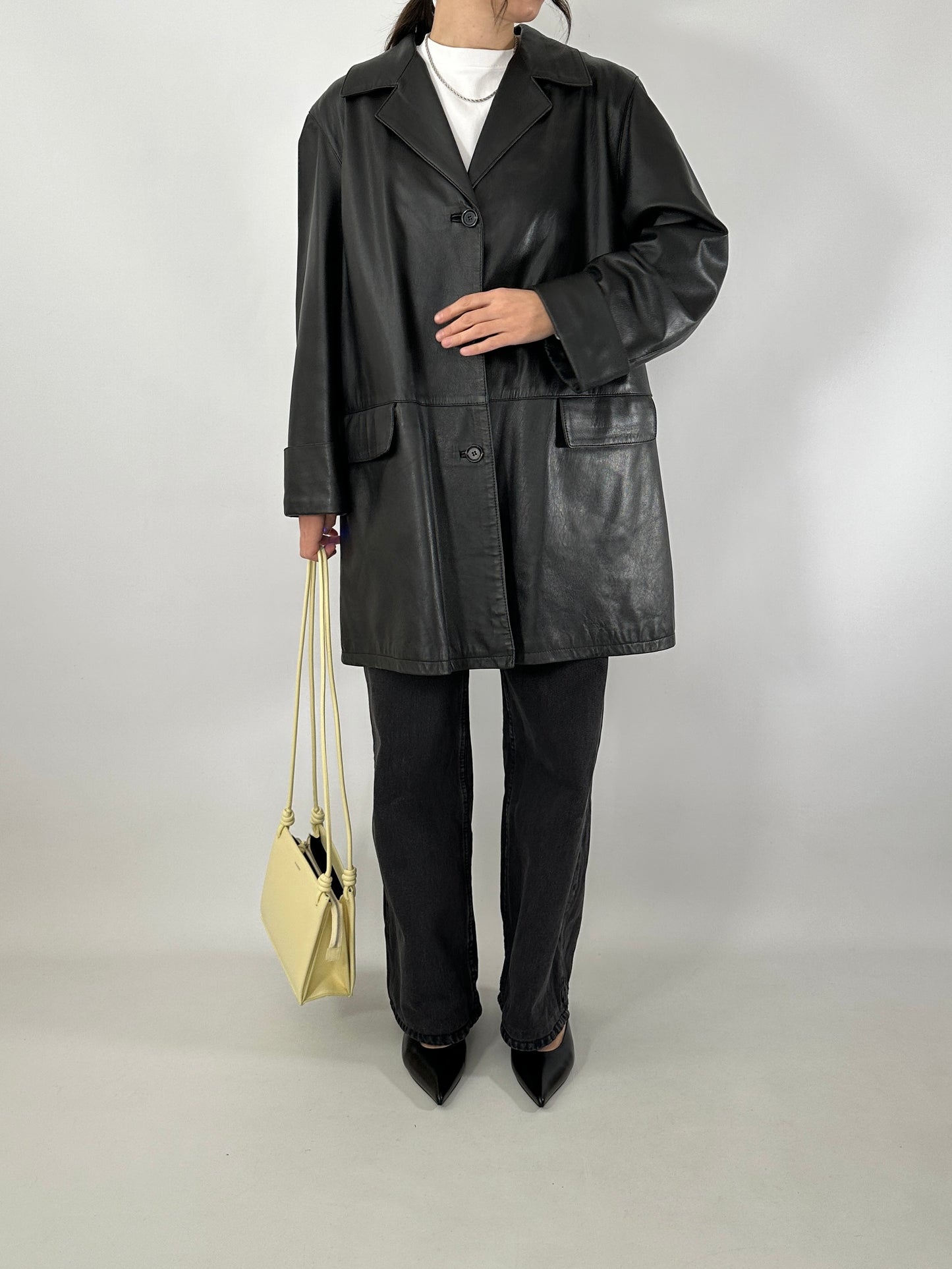 Long soft leather jacket