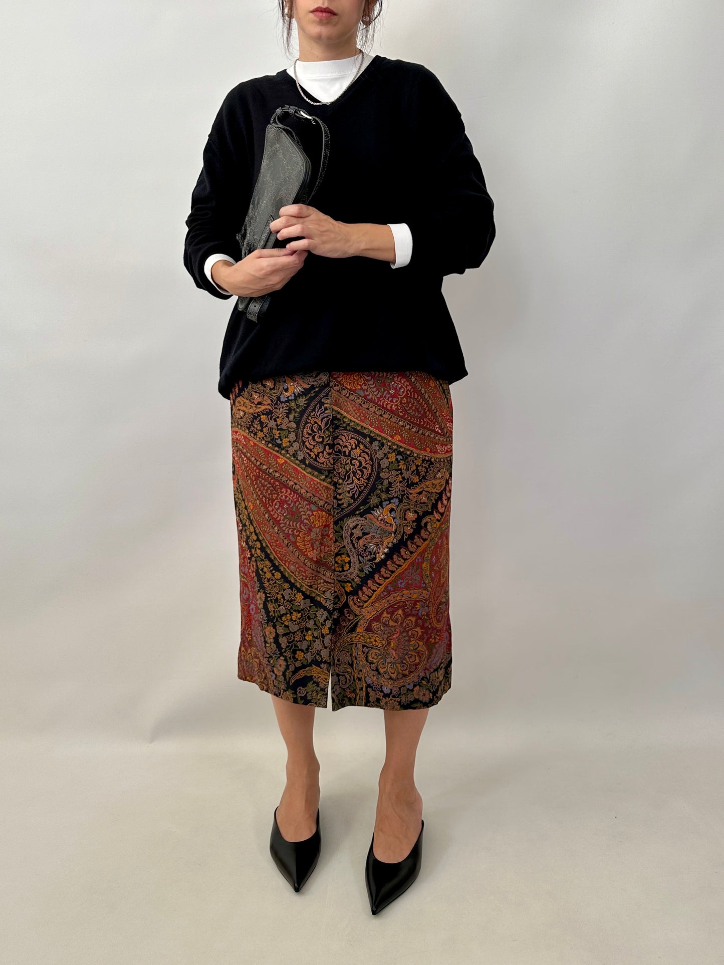 Etro silk and wool pencil skirt