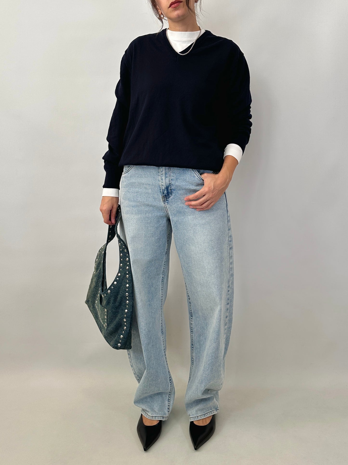 Essential soft wool blue sweater