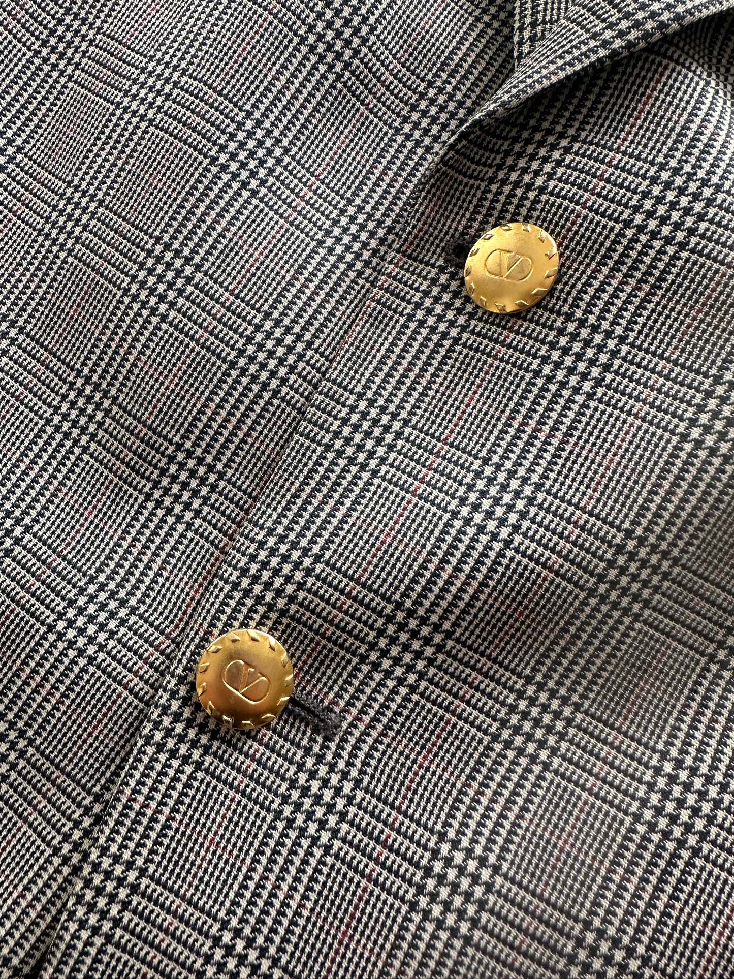 Vintage Valentino Check Wool Blazer