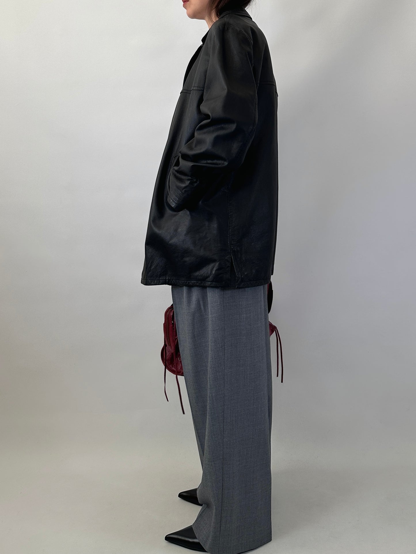 Classic real leather jacket