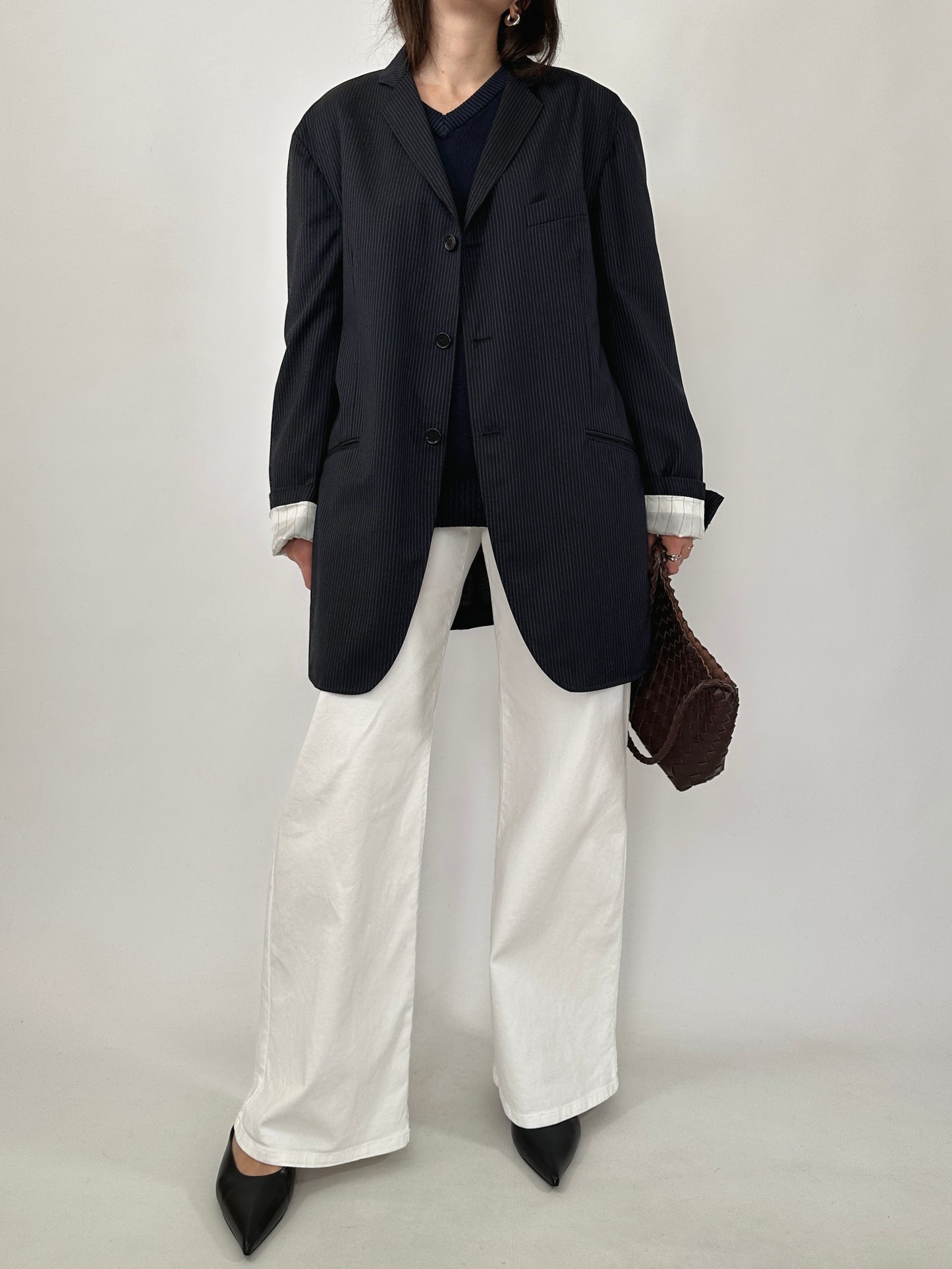 Vintage Romeo Gigli Pinstripe Lightweight Blazer