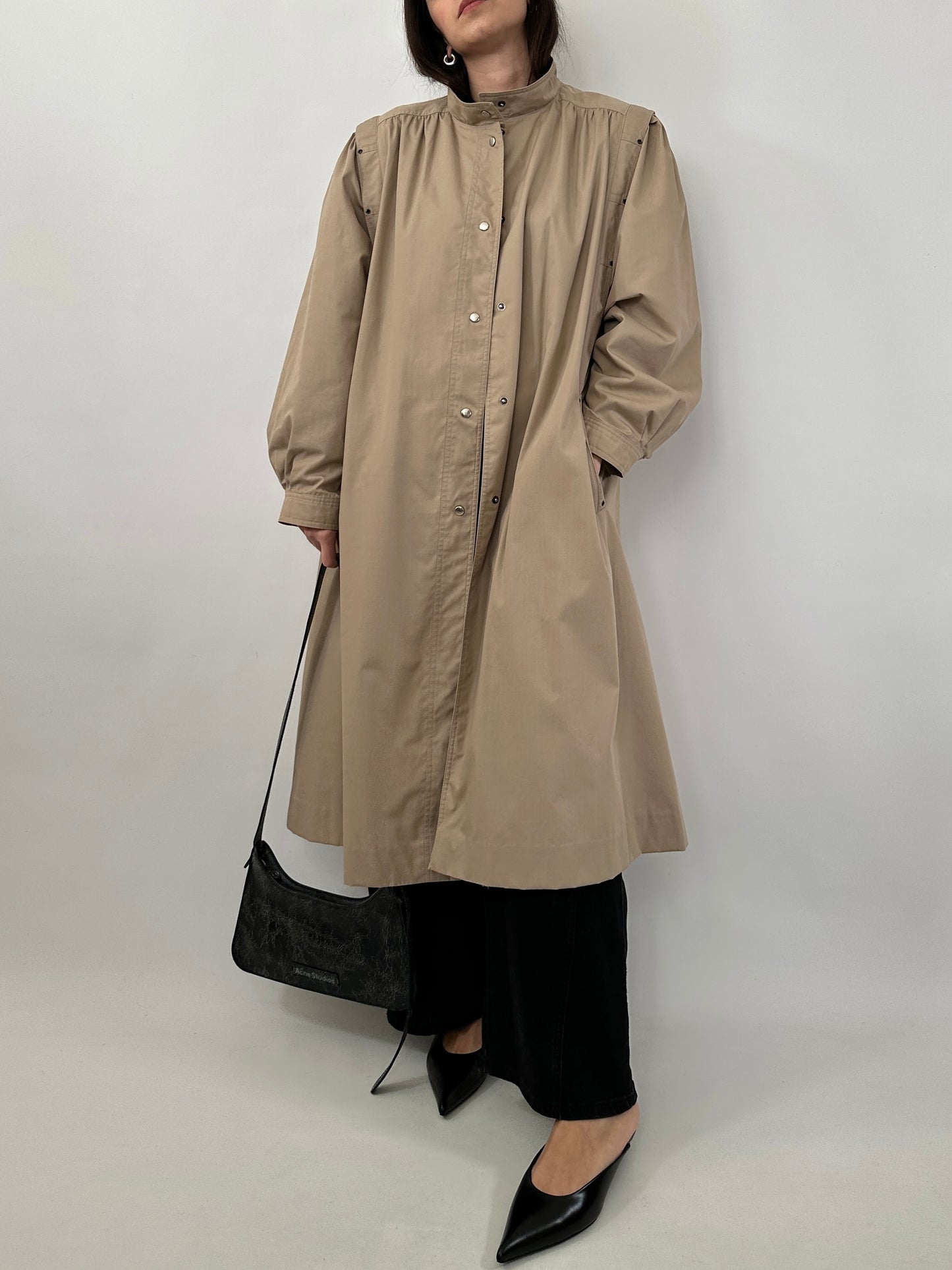 Vintage Lightweight Coat with Puff Sleeves