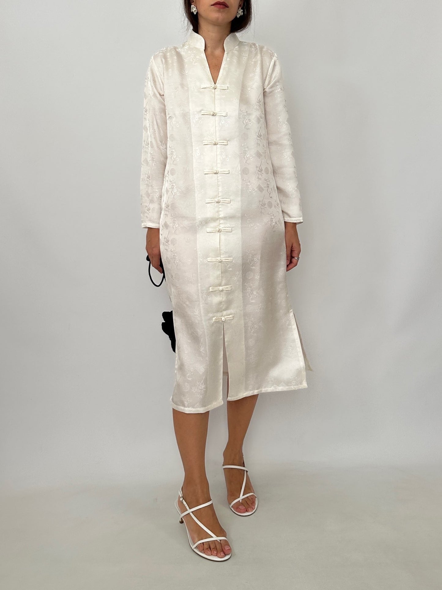 White Silk Oriental Dress - New with Tag