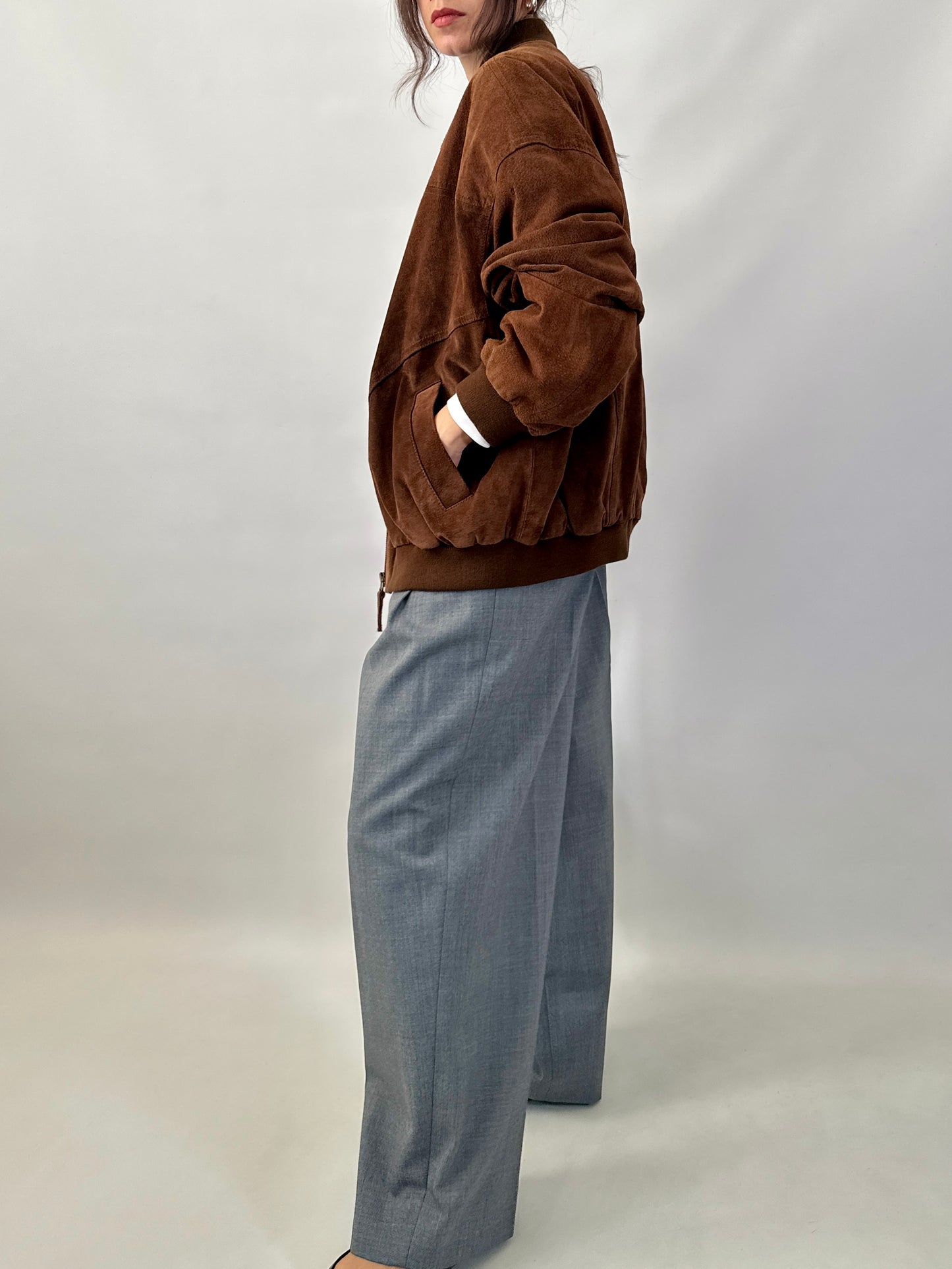 Real suede bomber jacket