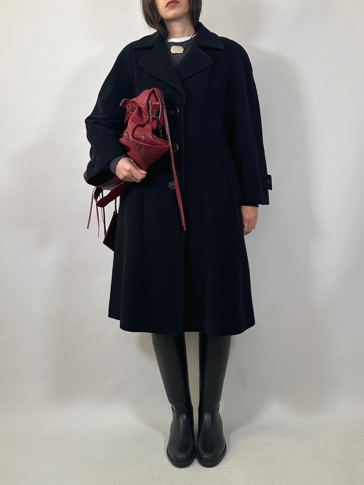 Vintage Blue Pure Wool Coat
