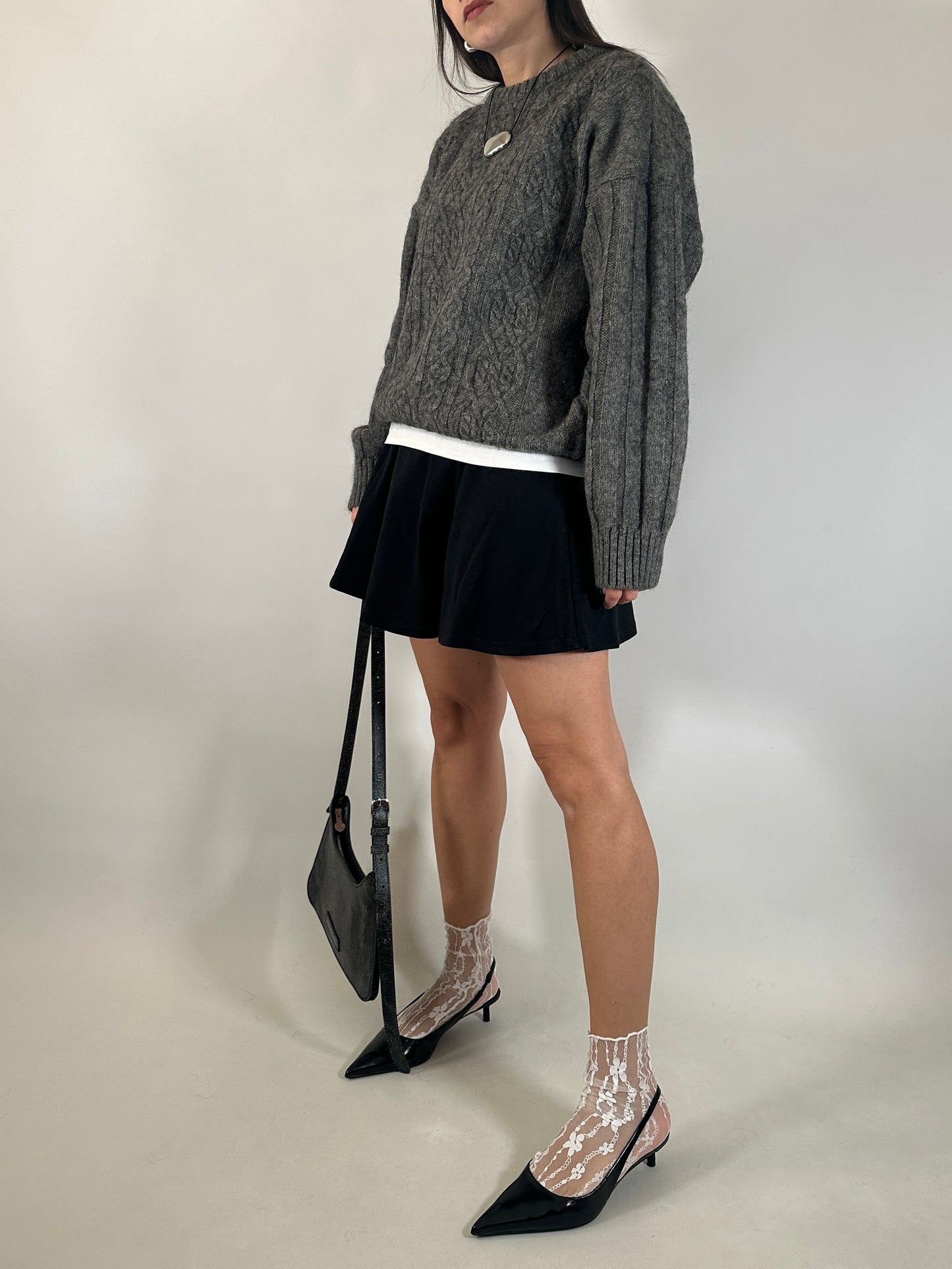Vintage Cable Knit Wool Sweater