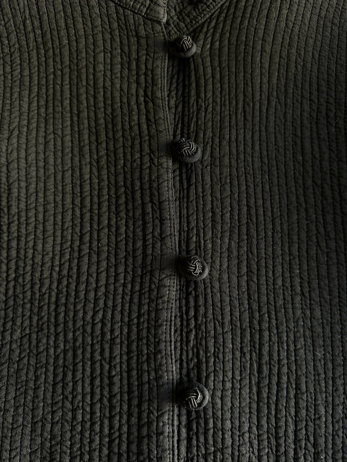 Textured Cotton Mandarin Jacket